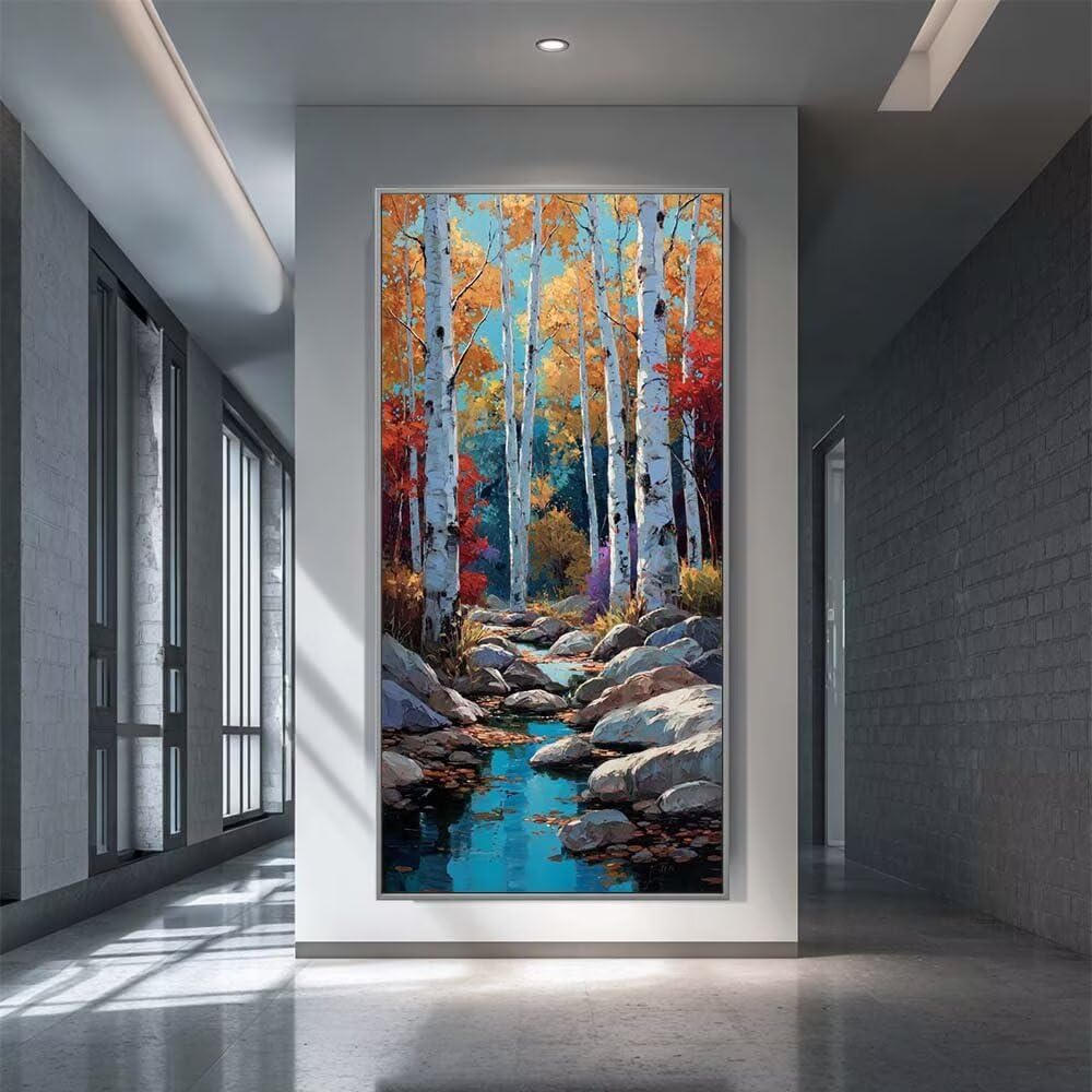 Diamond Painting Kits for Adults, 5D Diamond Art Forest 80x160cm, DIY Large River Dimond Art kits Adults, Full Drill Crystal Rhinestone Embroidery Canvas Gem Art Craft for Home Wall Decor (RD1001)