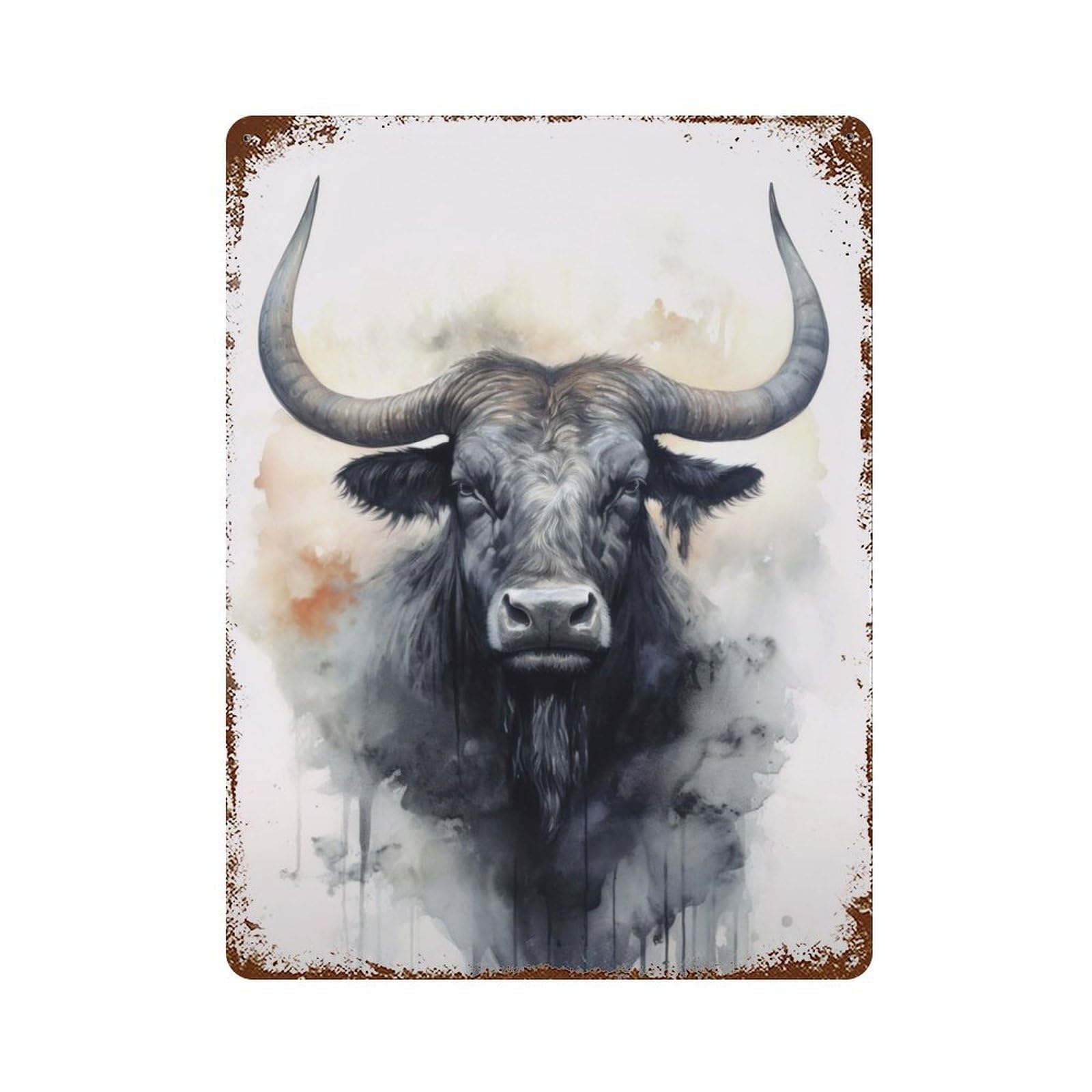 Wildebeest Beauty Rustic Tin Plaque 15.7"x11.8", for Shed, Workshop And Garage Wall Decor, Shabby Chic Decor
