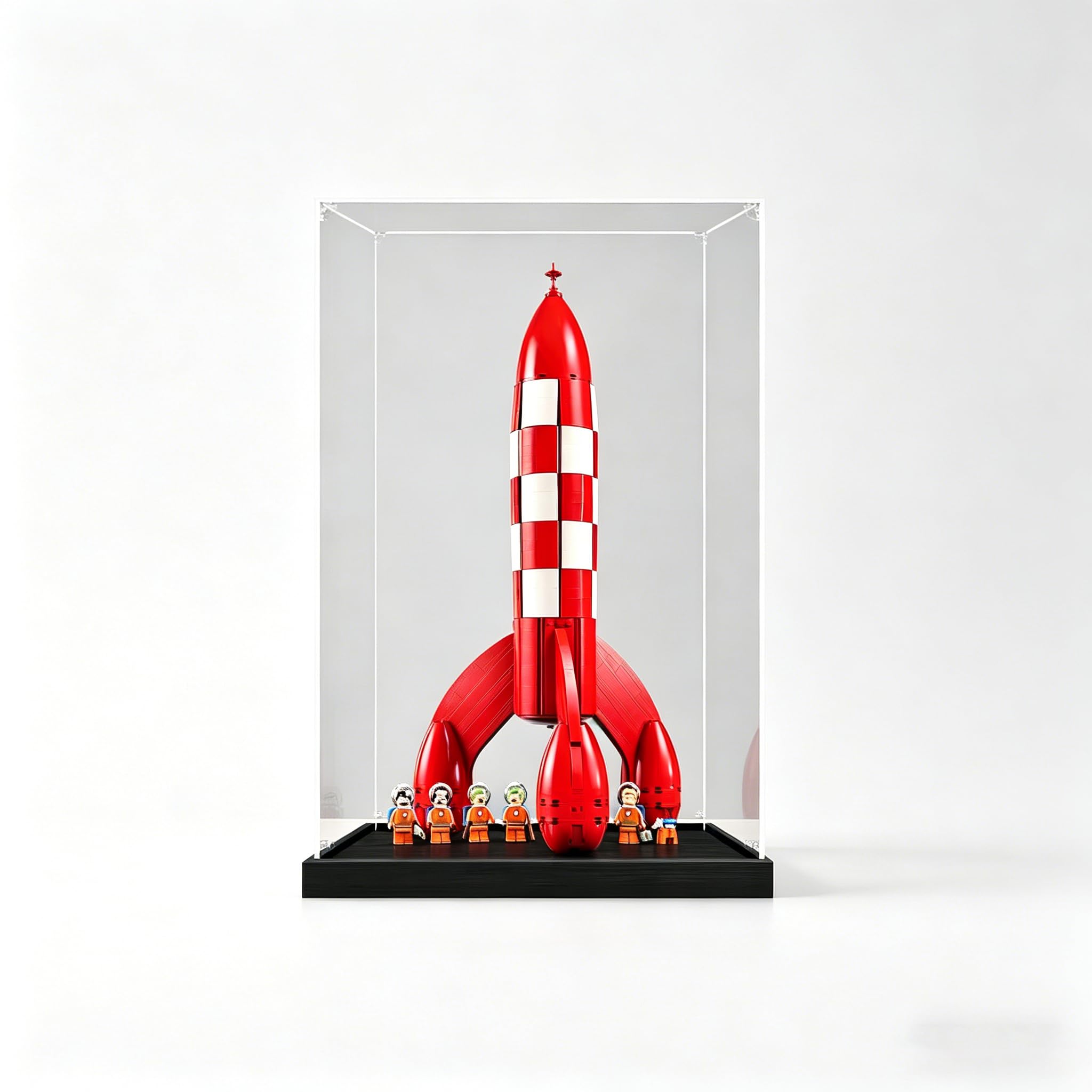 Vitrine personnalisée en acrylique pour LEGO® Tintin Moon Rocket 21367 — Boîte de rangement et de présentation transparente anti-poussière (modèle non inclus)