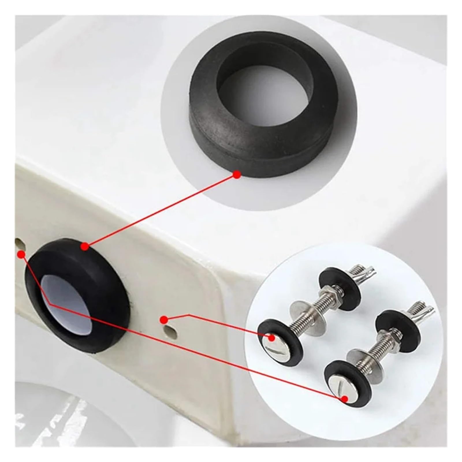 Lot de 12 boulons de fixation pour réservoir de toilettes en acier