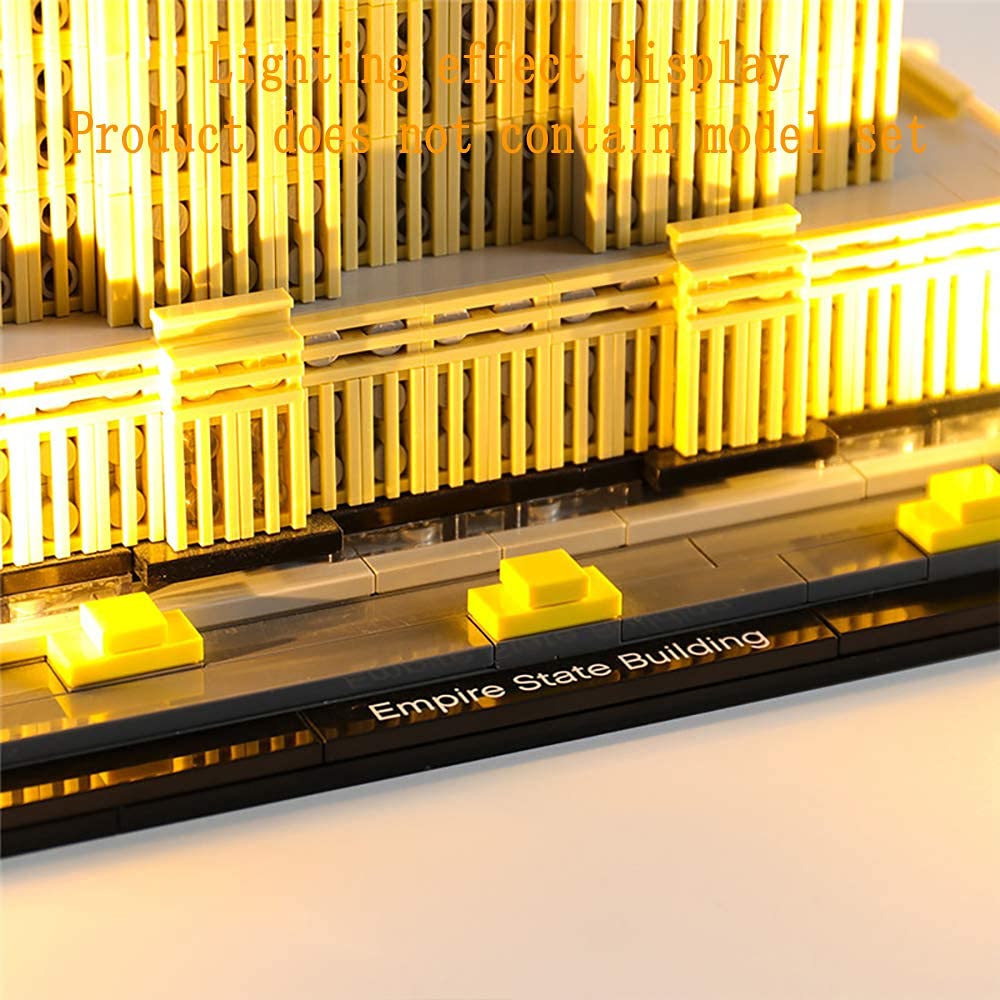 GEAMENT Set di Luci LED per Empire State Building (Gratte Ciel Historique) – Kit Di Illuminazione Compatibile Con LEGO Architecture 21046 (Modello di mattoncini non incluso)