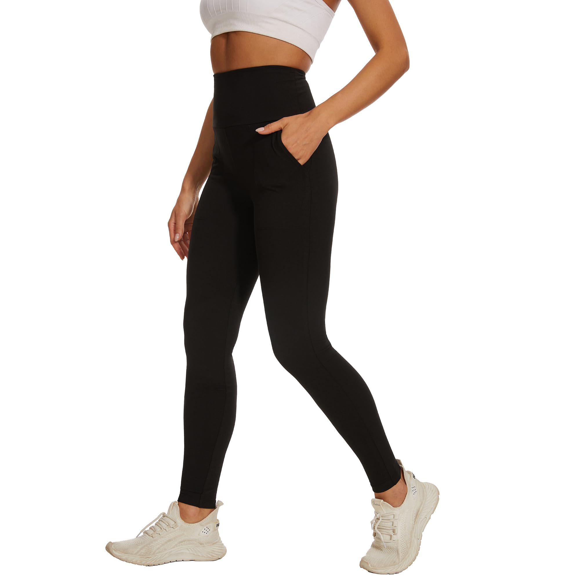 The Essentials Wardrobe Women's Black Tew Multipurpose Leggings - S/M