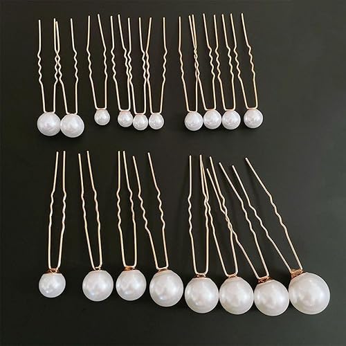 Miniatura 5 de Paquete de 36 horquillas de pelo de perlas nupciales para boda, perlas de rinobarina, horquillas para el pelo en forma de U, horquillas para el