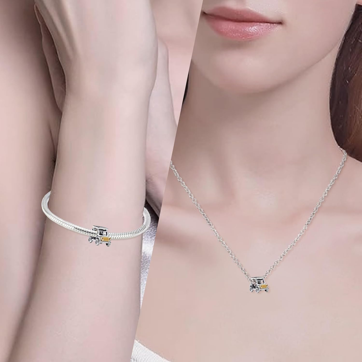 Charms Beads 925 Sterling Silver Animal Leaf Gold Travel Friend Love Dangle Pendant with 5A Cubic fits for Charms Bracelets for Woman Valentine's Day Mother's Day Christmas Birthday Gift - Image 2