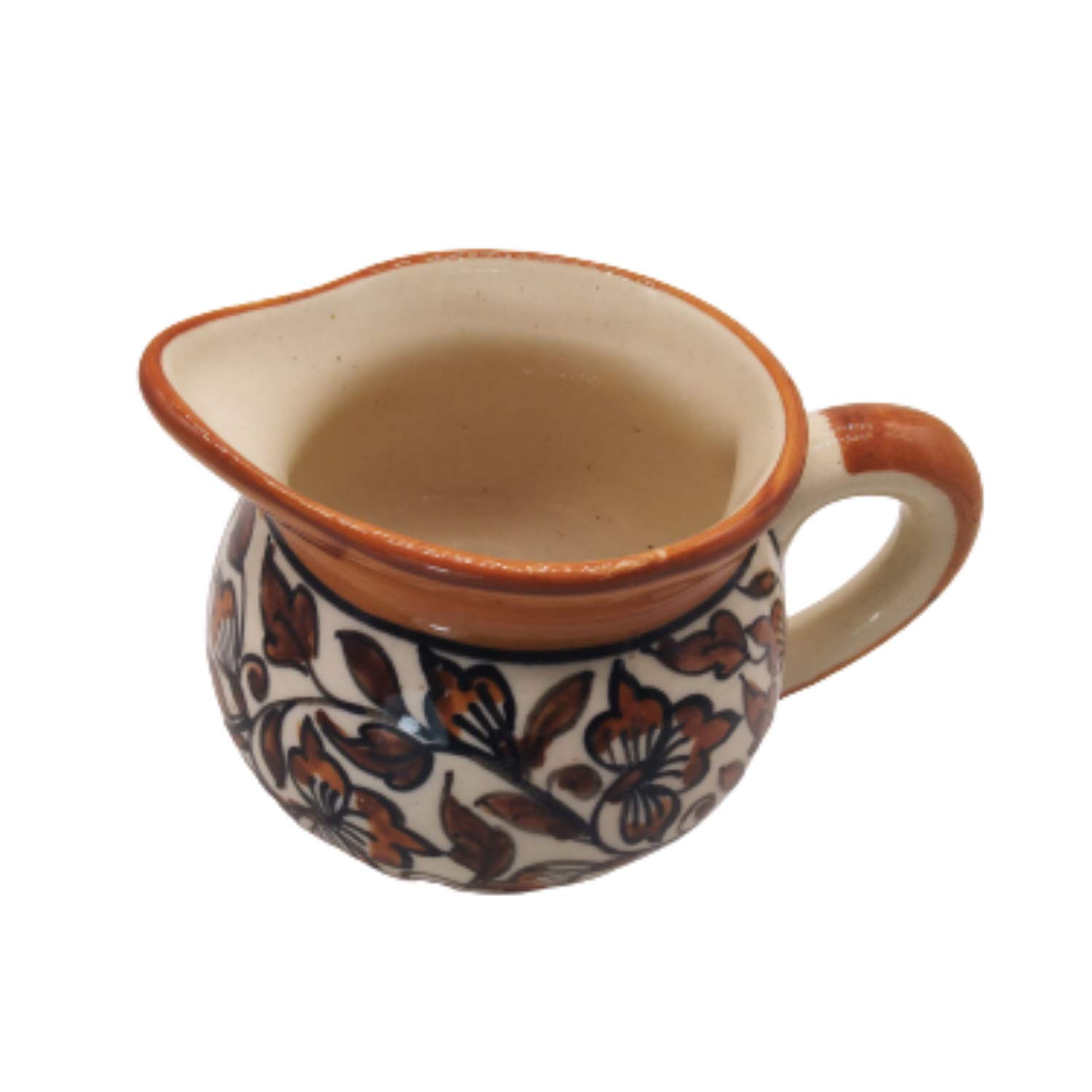 India Meets India Ceramic Milk Pot Handicraft by Awarded Indian Artisan (Brown)