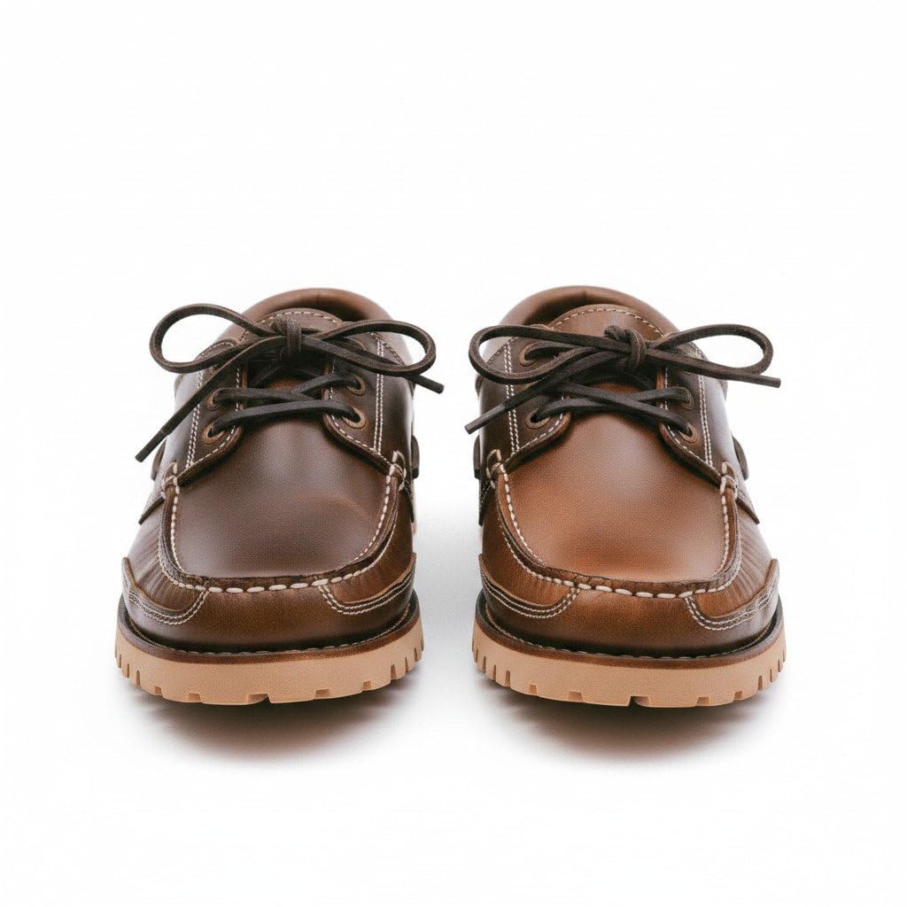 Men's Brown Leather Boat Shoes | Handcrafted Casual Lace-Up Deck Shoes | Lightweight Rugged Sole | Premium Everyday Comfort Footwear-image-7