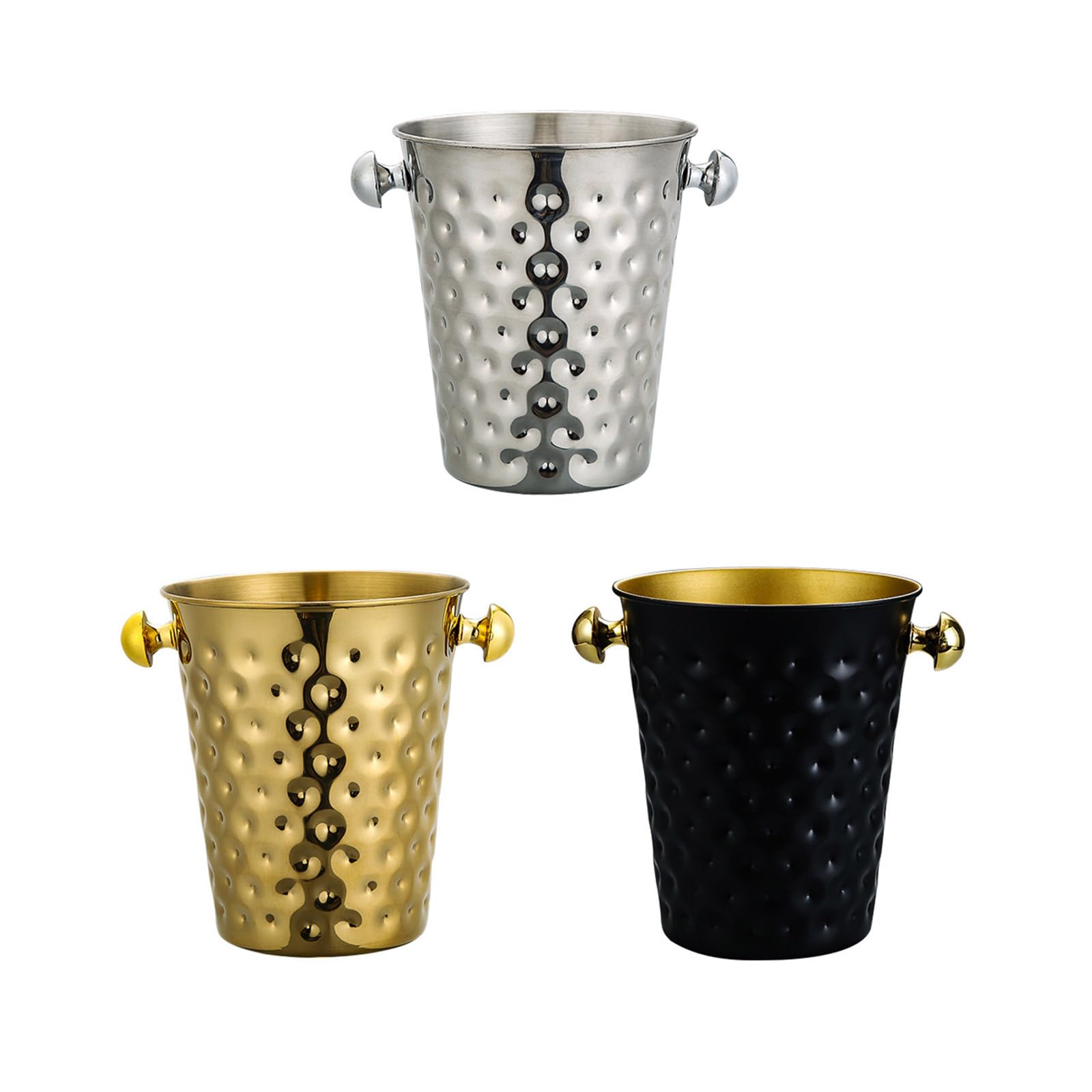 Cubos grandes de boca ancha para bebidas, de acero inoxidable, enfriadores de bebidas, champán, fiestas, decoración