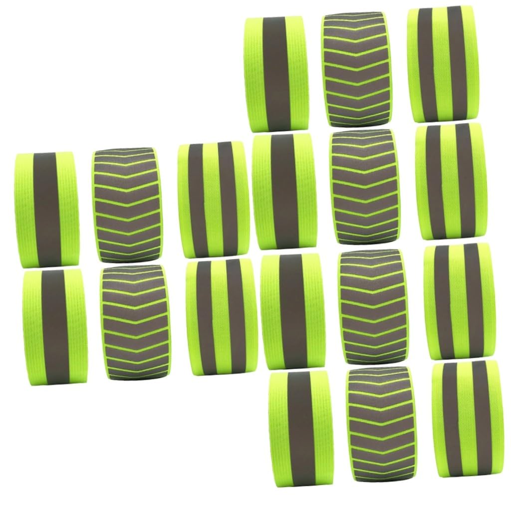 Sosoport 18stücke Teiliges Reflektierende Sicherheitsarmbänder Für Outdoor-aktivitäten Fluoreszierende Armbänder Grün Elastisch Und Vielseitig Einsetzbar Für Joggen Radfahren Wandern