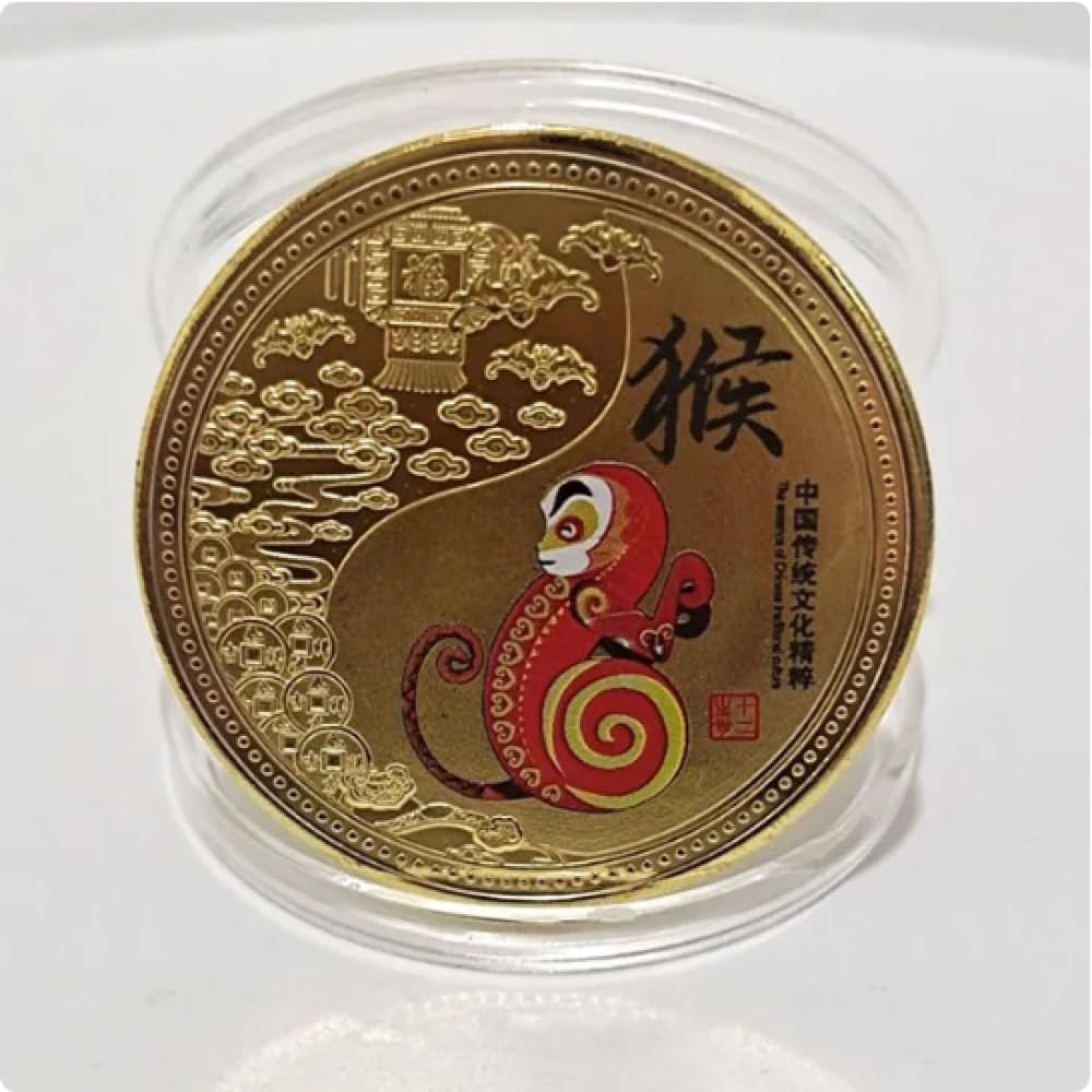 Commemorative Coin 12 Zodiac Animal Colored Collectible Coin Lucky Mascot Coin Gold Plated Commemorative Coin Souvenirs