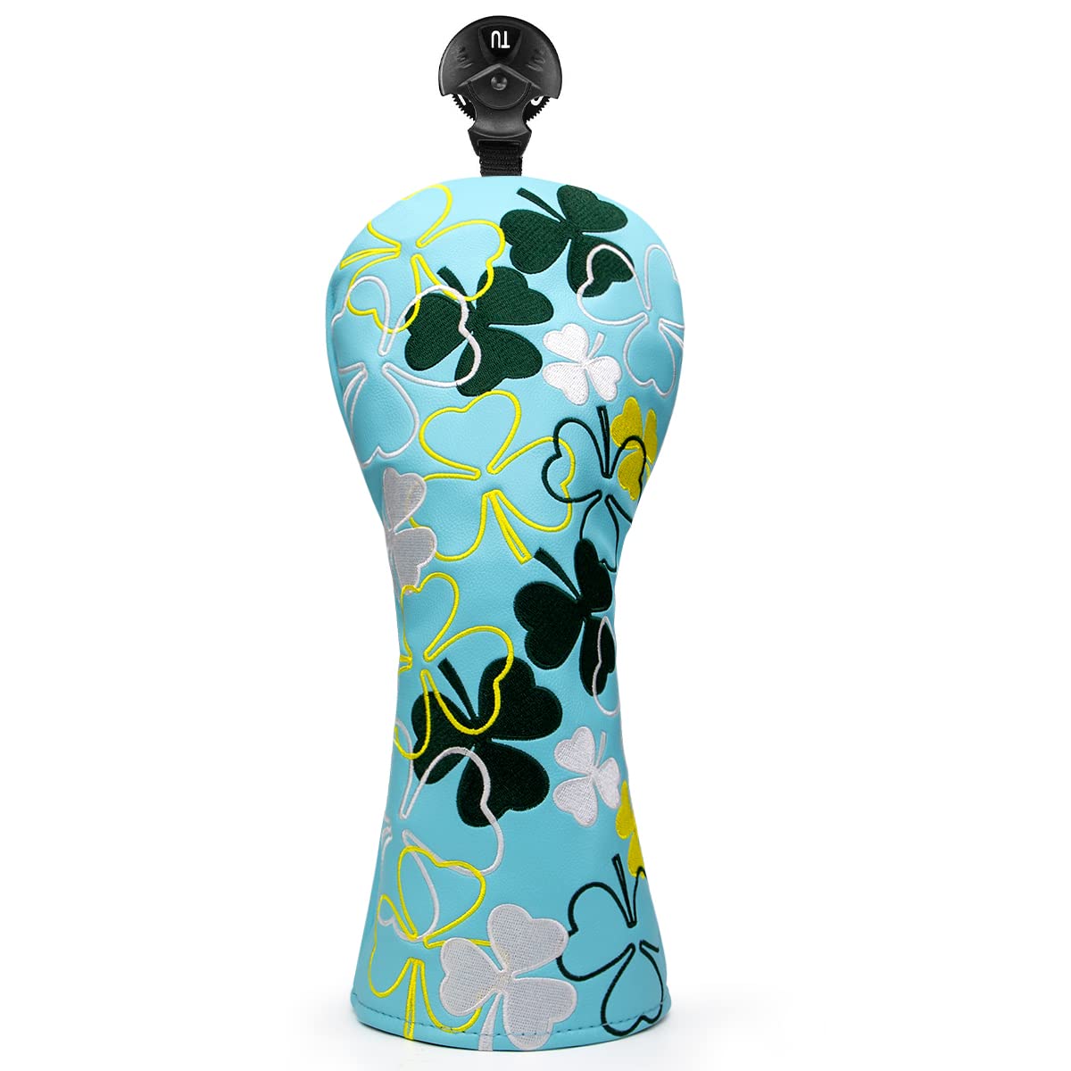 Lucky Shamrock Golf Headcover 4 Models - Golf Driver Cover, Fairway Wood Cover, Hybrid Head Cover - Synthetic Leather 3/5/7 Wood Head cover, Golf Club Cover for Driver and Woods