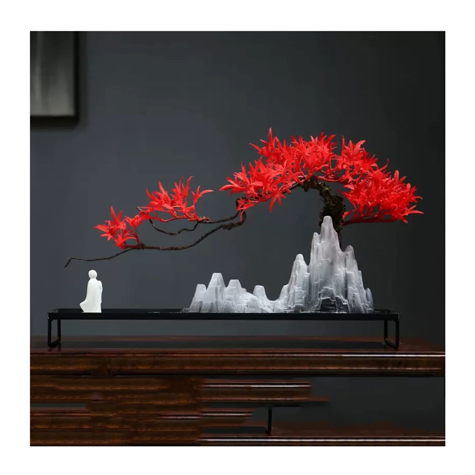 HCZKIUJY Artificial Plants Artificial Bonsai Tree New Chinese-style Green Simulation Welcome Pine Bonsai Tree Indoor Living Room Decor Rockery Simulation Plant Fake Tree Fake Plants Decor (Gold)