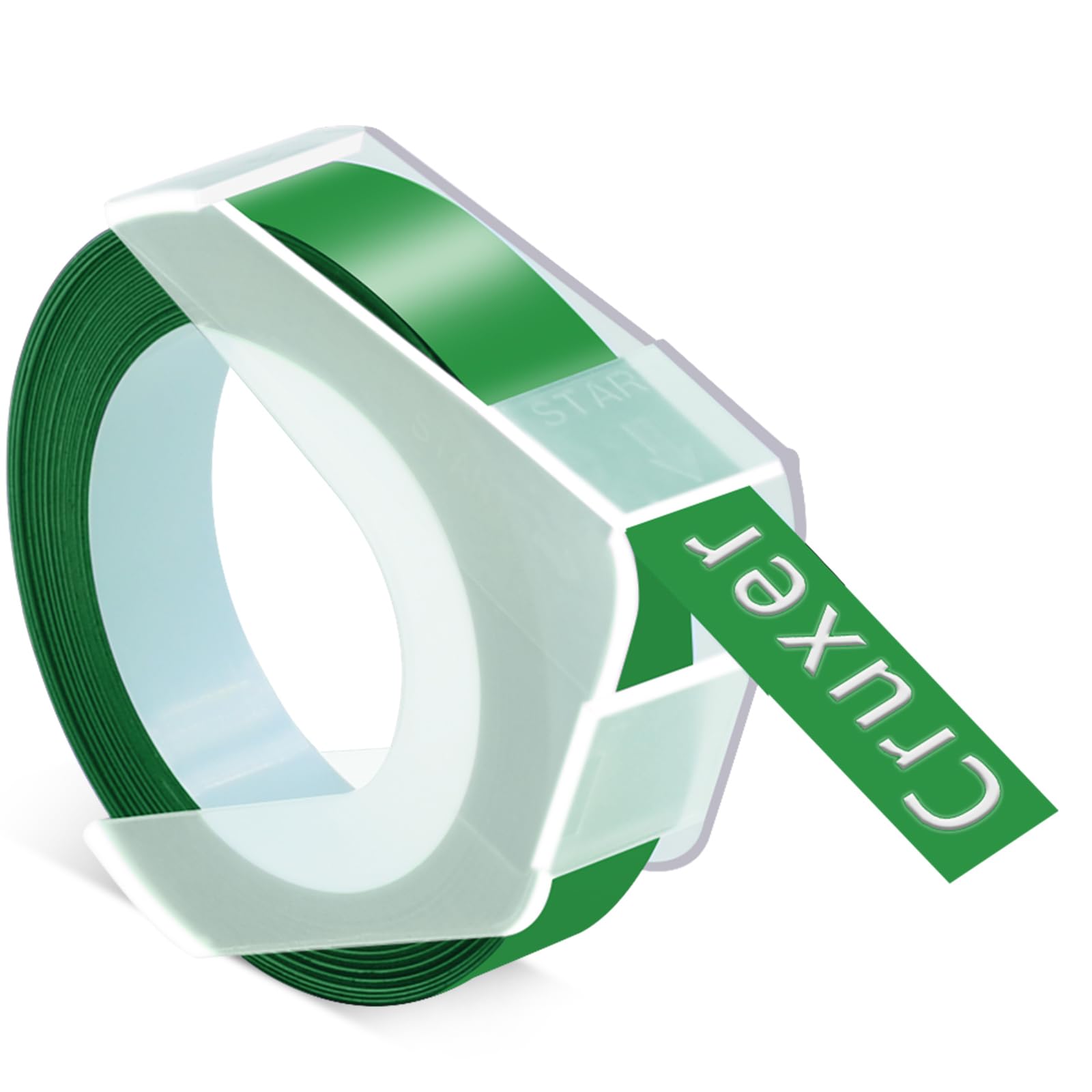 Paquete 30 Repuesto para Dymo en Relieve 520103 Blanco sobre Verde 9 mm | Cruxer 3 m S0898160 0898160 Cinta de Etiquetas Grabado en Relieve Recambio Compatible con DYMO Omega DYMO Junior MoTEX E101