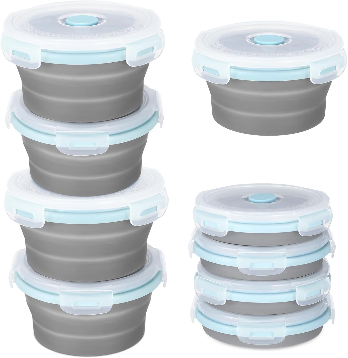 Tanlade 12 Pack Collapsible Bowls with Lids 17oz