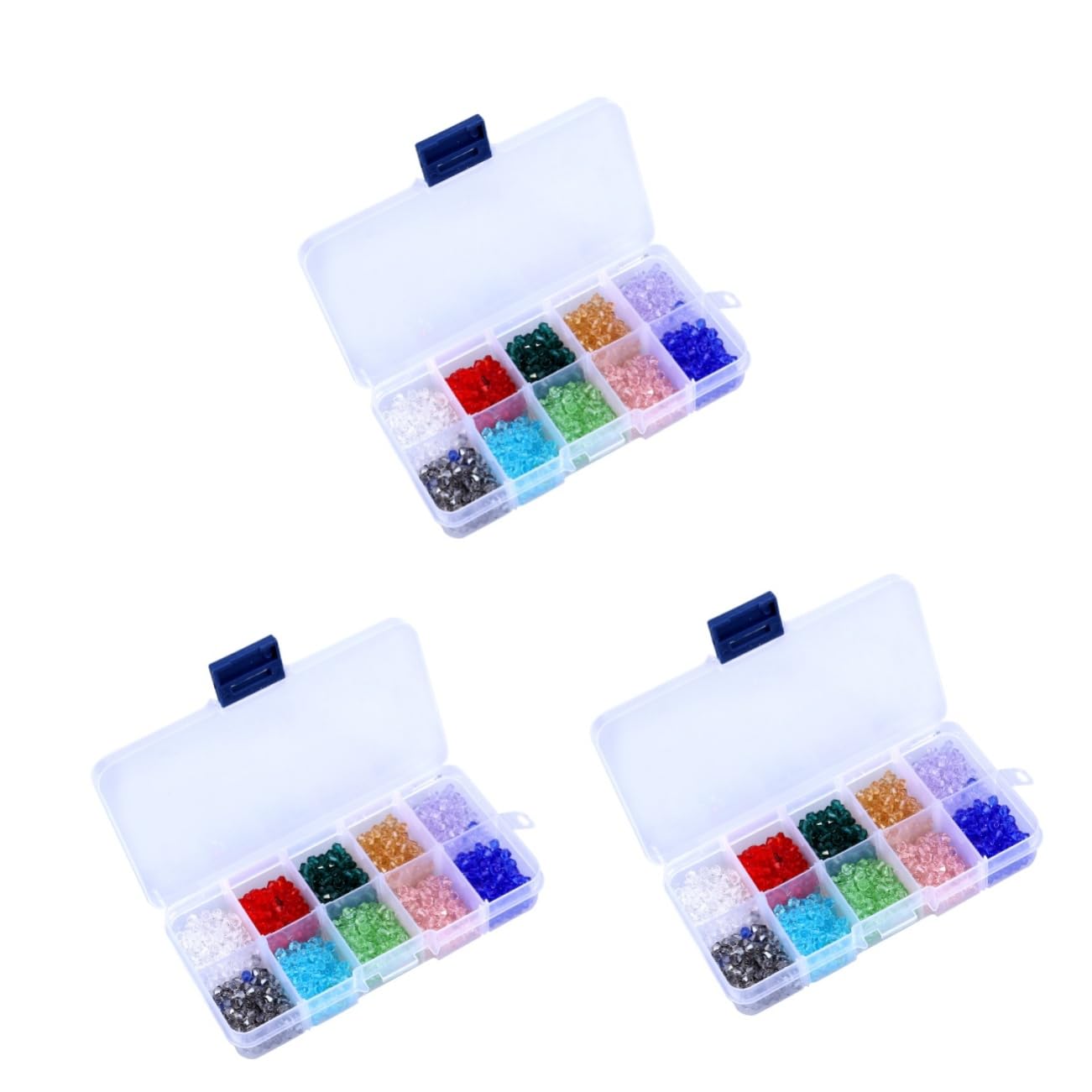 TEHAUX 3000stücke Farben Rhombus Glasperlen Mit Aufbewahrungsbox Für Schmuckherstellung Bastelbedarf Für Armbänder Und Halsketten
