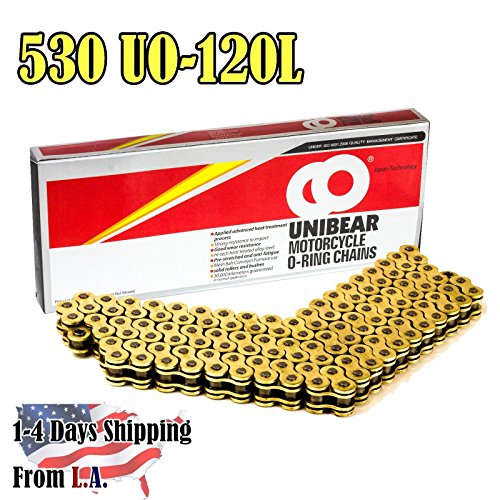 530 Gold Motorcycle O-Ring Chain 120 Links with 1 Connecting Link