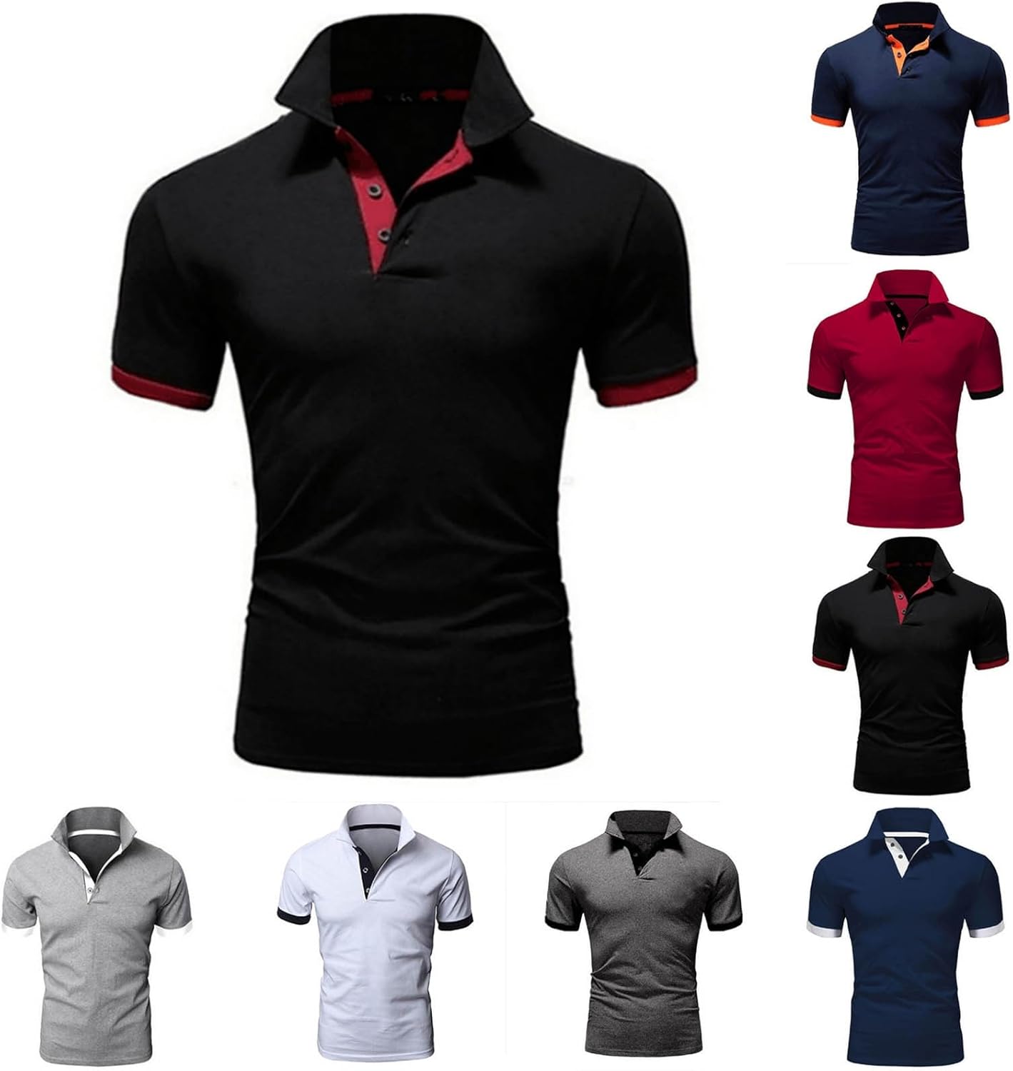 Golf Shirts for Men Lightweight Short Sleeve Slim Fit Polo T Shirt Causal Basic Solid Tees Tops Summer Clothes