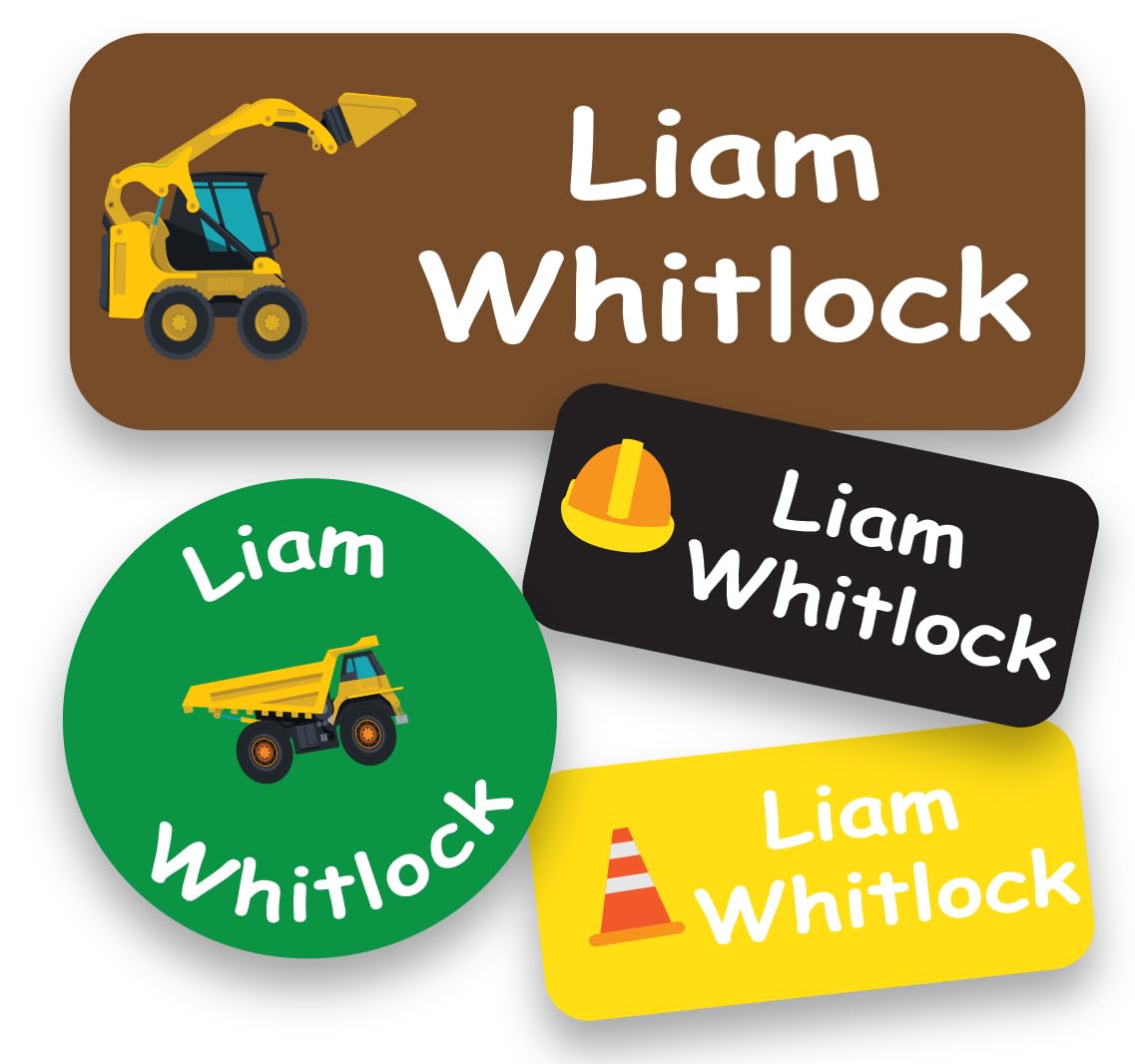 120-ct Personalized Waterproof Name Labels – 3-Line Custom Stick-On Tags for Daycare & Camp – Dishwasher-Safe, Cute Pastel Designs, Pre-Cut