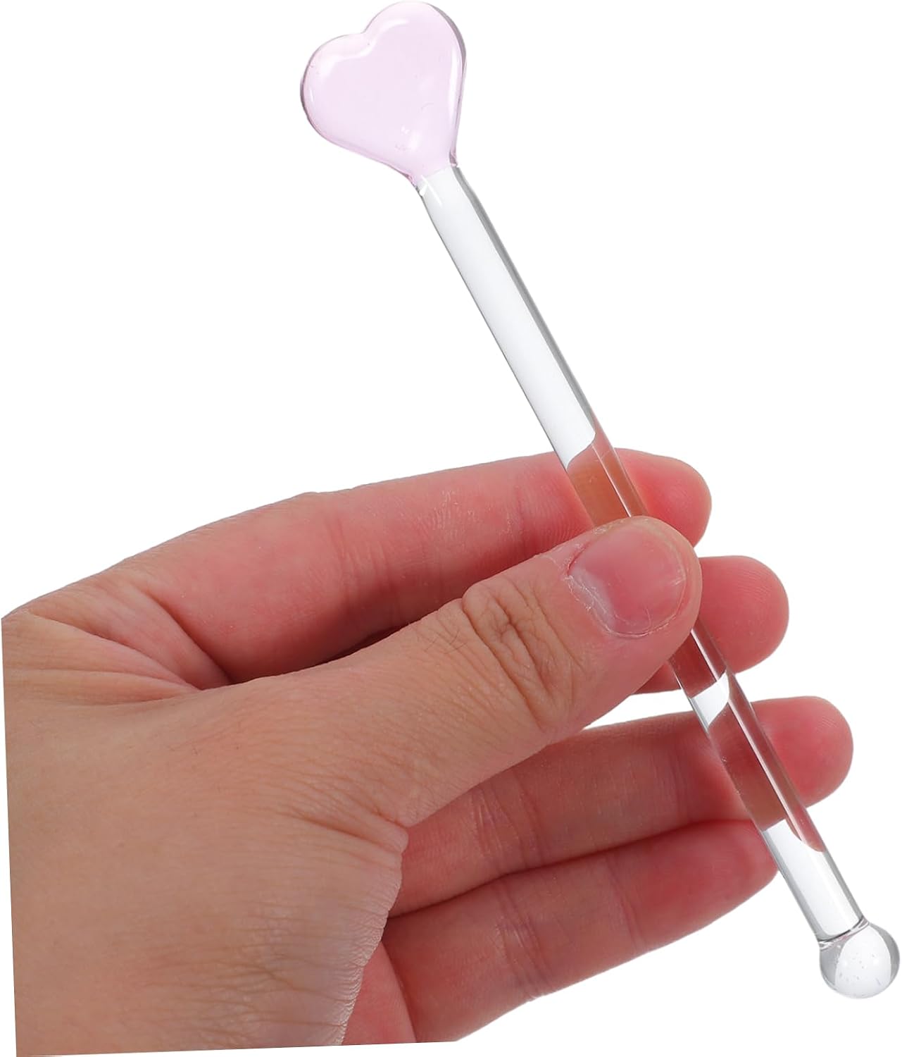 Glass Swizzle Sticks 3pcs Heart Shaped for Tea and Cocktails