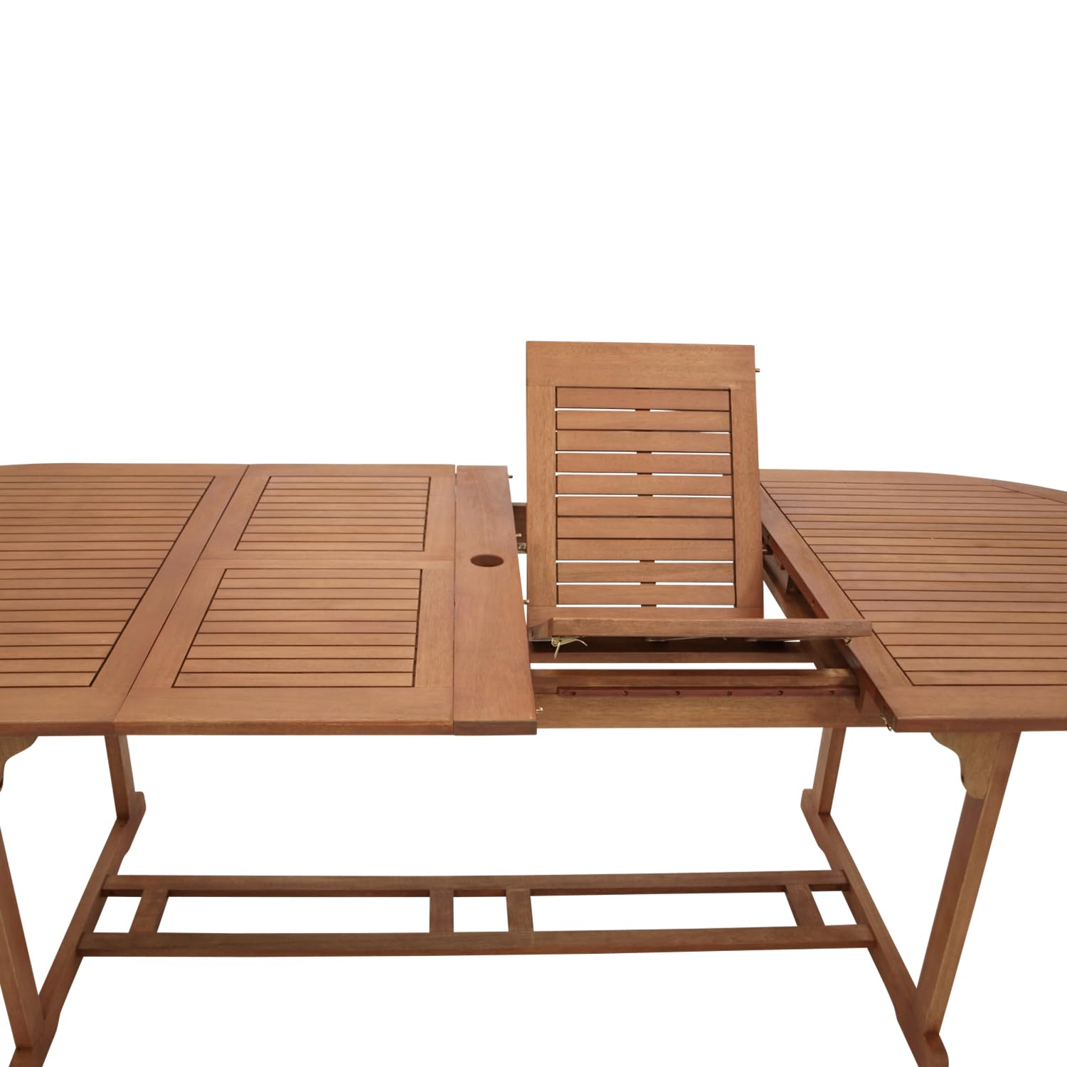 DEGAMO XXL Doppel Ausziehtisch LAGO 180/260x100cm, Eukalyptus braun geölt, FSC-Zertifiziert, Outdoor