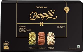 Barquillo Assorted Premium Chocolate Gift Pack Box - 9 Pcs (180 gm) | Roasted Almonds, Hazelnut and Pistachio imported | Dubai couverture taste | Festive Gift Pack Celebration