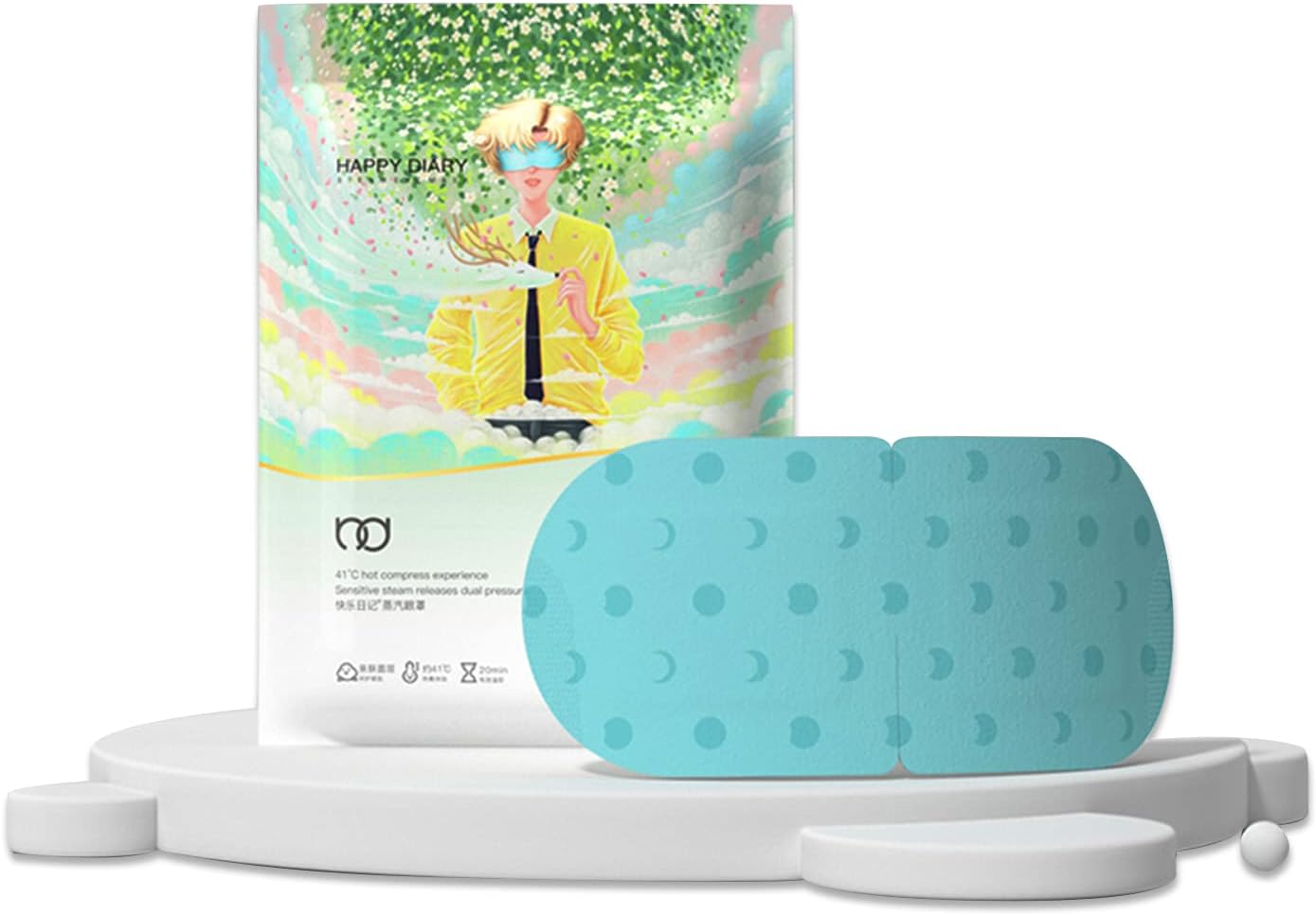 Mumoo Bear 7 Packs Steam Eye Masks for Dry Eyes, SPA Warm Eye Mask, Relief Eye Fatigue Hot Sleep Eye Mask for Puffy Eyes Mask, Disposable Moist Heating Compress Pads for Sleeping (Unscented), One Size