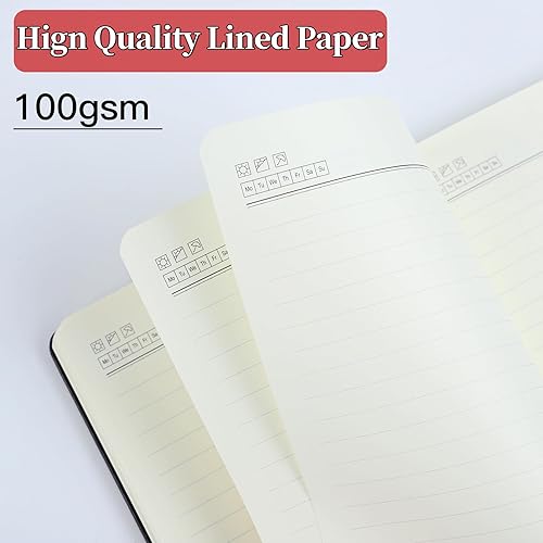 Miniatura 4 de Cuaderno de diario para hombres y mujeres, diarios para escribir A5, 180 hojas, 360 páginas, cuaderno de rayas universitarias de 3.53 ozm, papel
