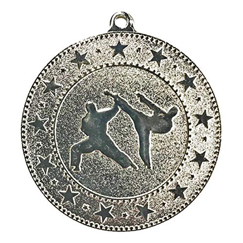 Express Lot de 10 médailles argentées pour karaté et Arts Martiaux avec Rubans pour Le Cou - Image 5