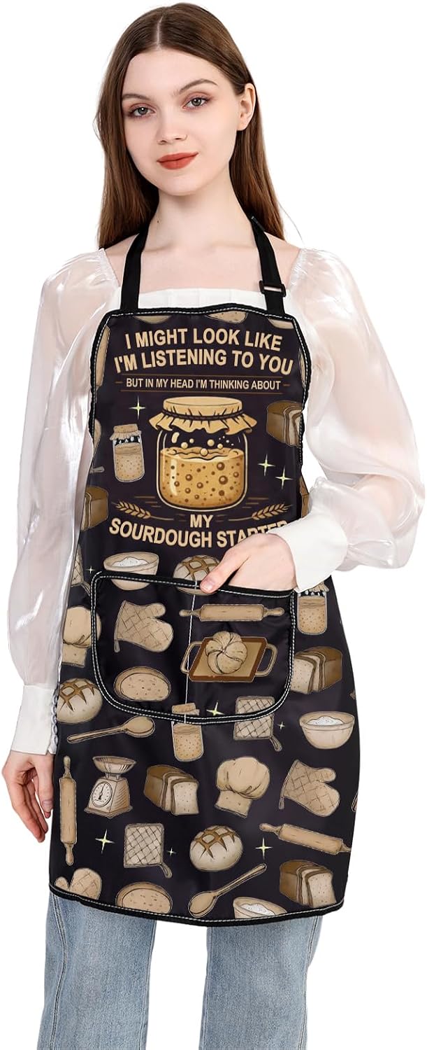 JXGZSO Sourdough Baker Apron Sourdough Bread Lover Gift Sourdough is My Love Language Apron Baking Master Gift image 2