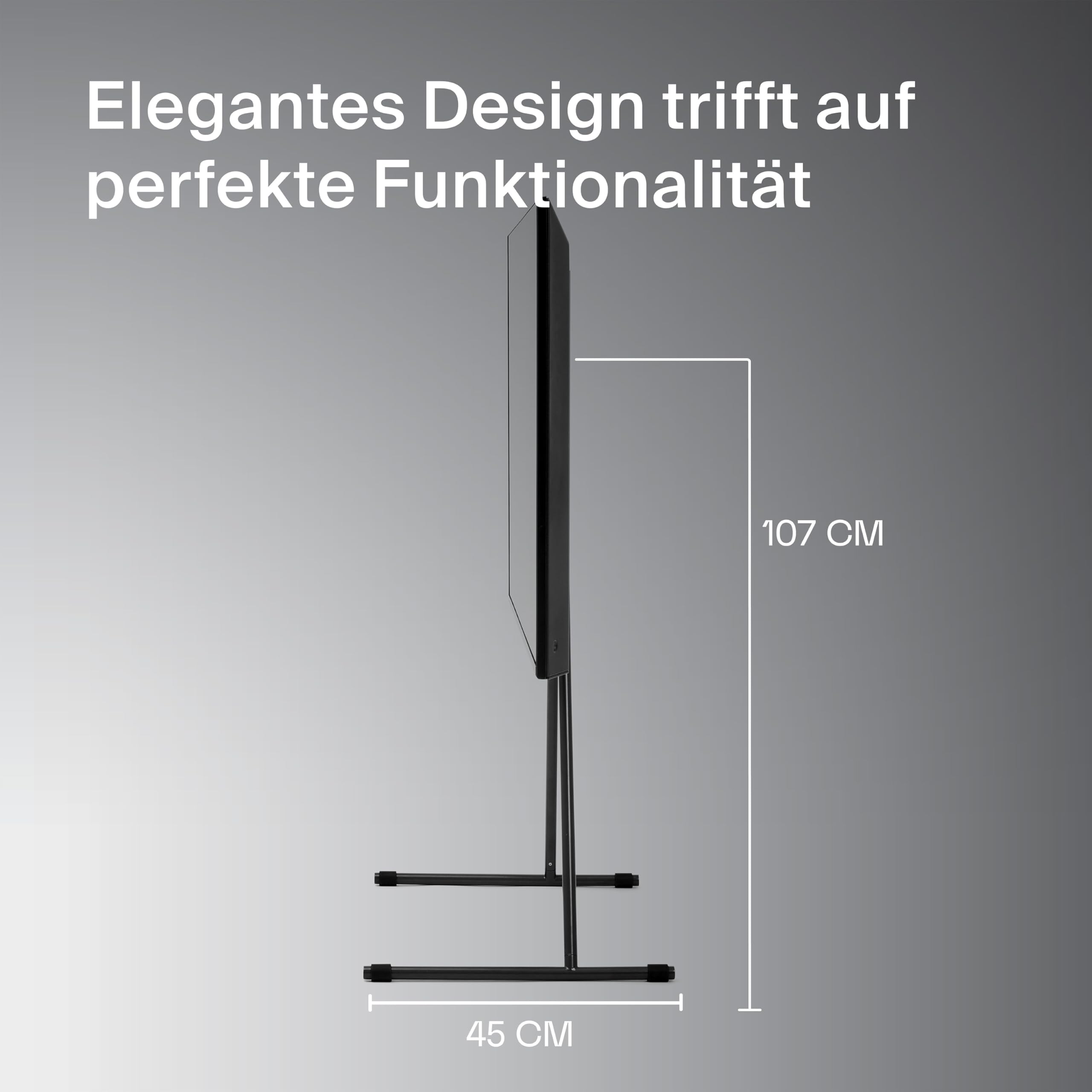 Pedestal Viva TV - Supporto per TV da 40 a 70 pollici, design moderno, robusti piedini per TV in acciaio, elegante base per TV con gambe inclinate e piedini arrotondati (nero)