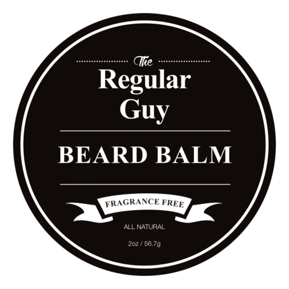 The Regular Guy Beard Balm - 2 Oz - Tame Your Beard With No Greasiness - Make It Look Thicker and Fuller - Fragrance Free (Black Fragrance Free)