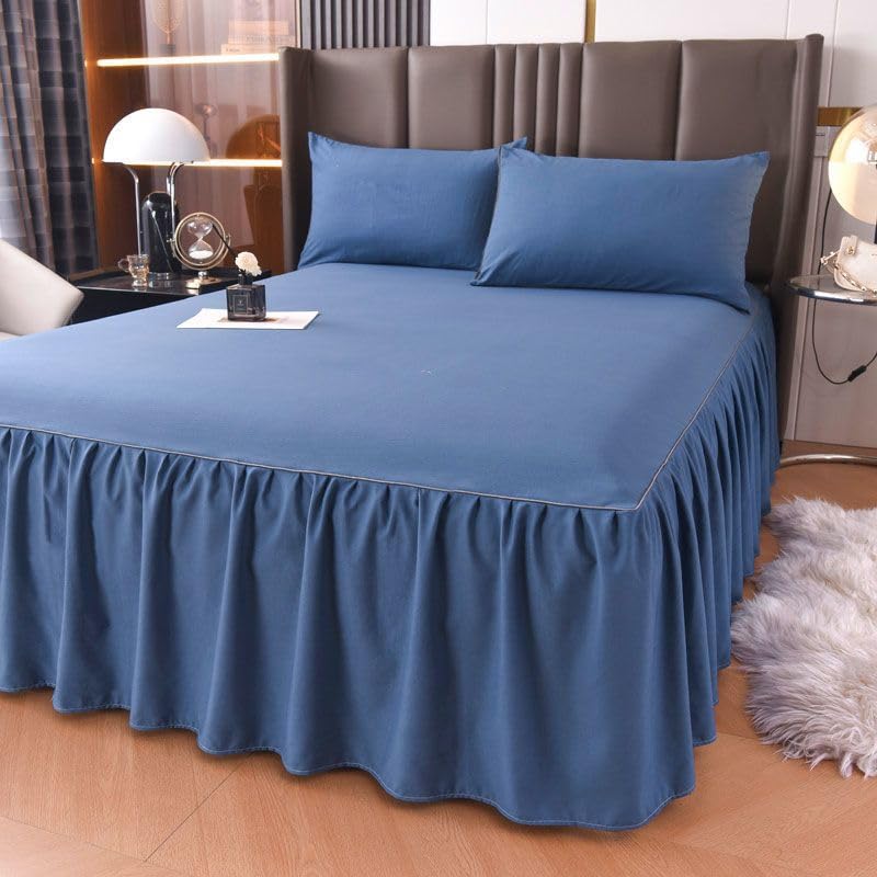 Falda de cama antideslizante con protector de colchón y caída realzada de 45cm 2
