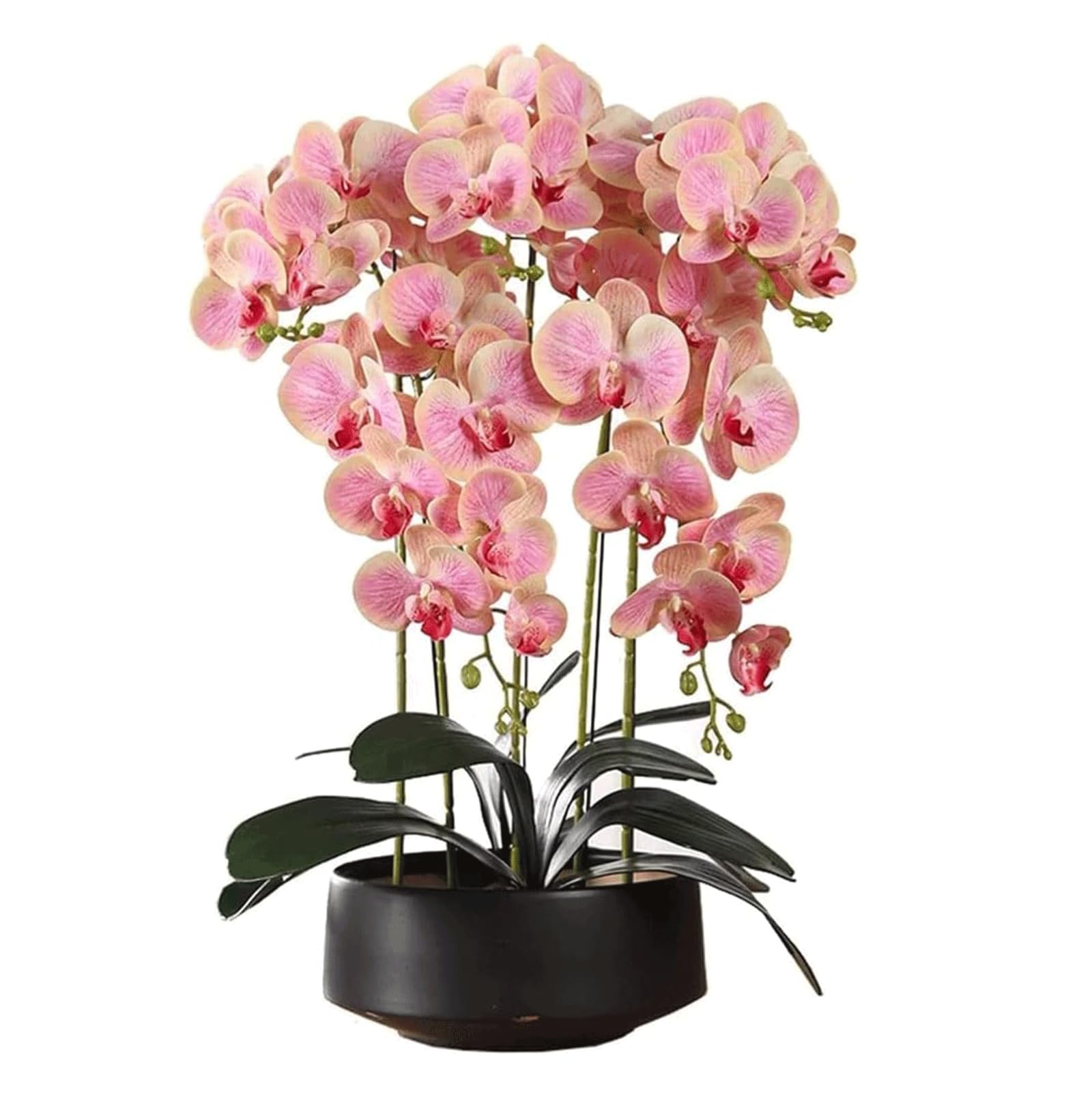 DFGHNBVC Artificial Orchid Artificial Orchid 60 Cm Artificial Flower With Ceramic Vase Artificial Phalaenopsis Flowers Potted Decor Orchids Artificial Very Natural.Pink