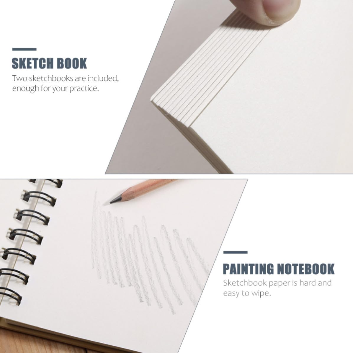 HEMOTON 2 Piezas Cuaderno de Bocetos para Alumno Papel