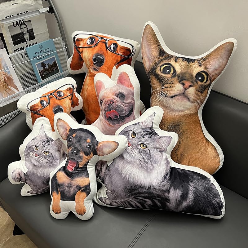 Personalisierte Körperkissen,Katzen-Hundekissen,Personalisierte 3D-Druck Foto hochladen für Kopf und Körper Ihrer Liebsten, Kreatives Geschenk Kissen,Geburtstagsgeschenk