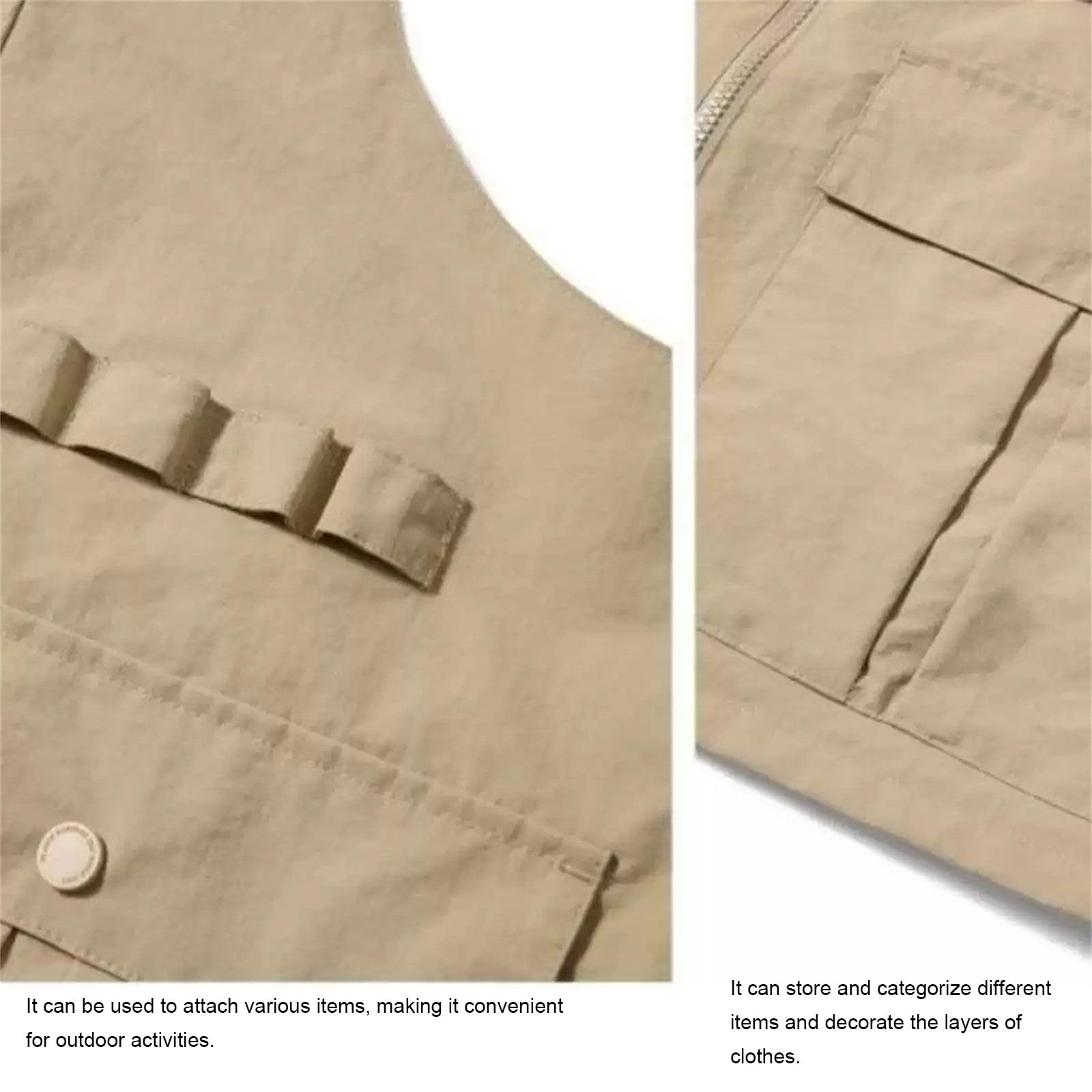 XAGMODSHN Chaleco multifuncional con múltiples bolsillos, práctico diseño ligero de poliéster para viajes al aire libre, senderismo, bolsa de hombro, mochila