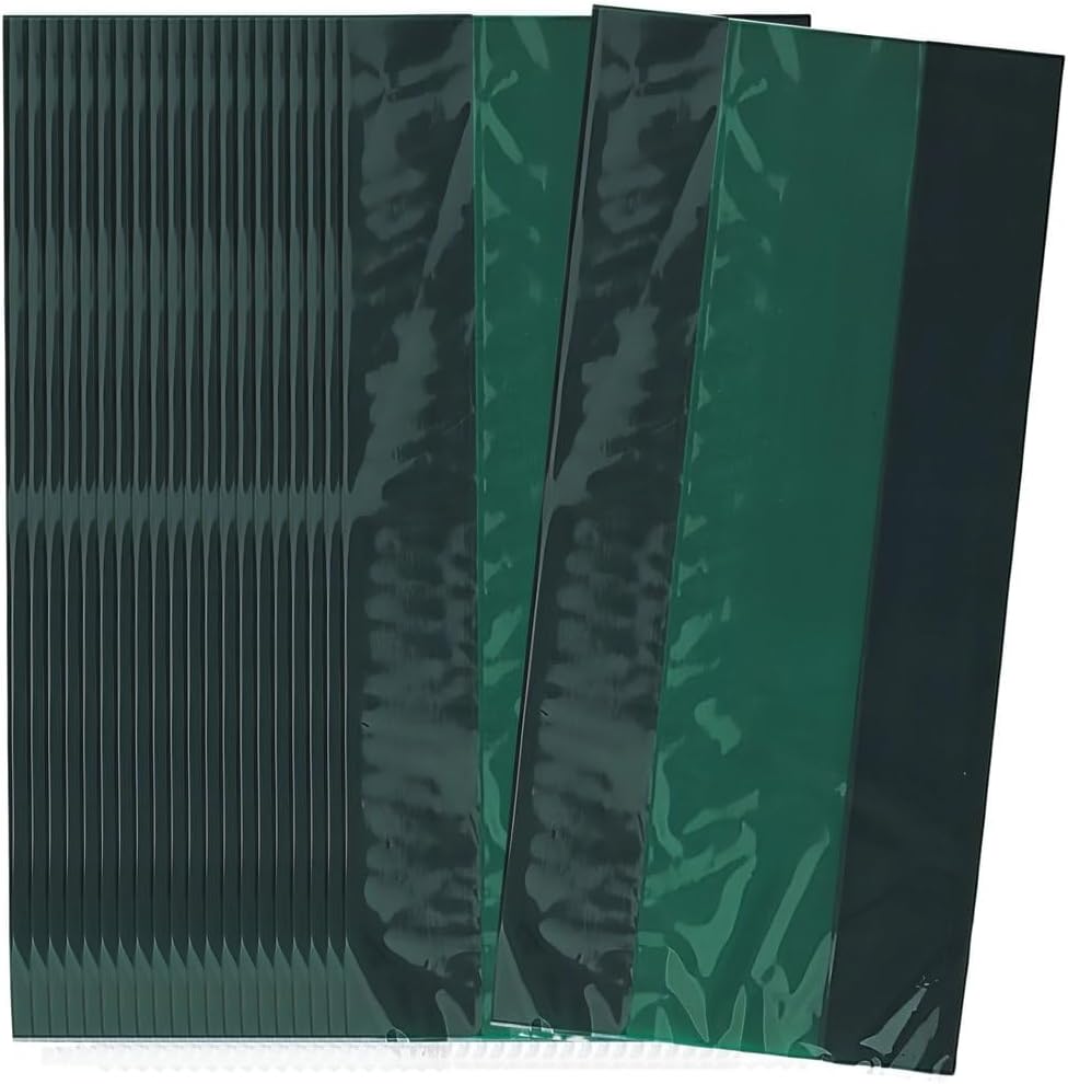 Forest Green Cellophane Party Favor Plastic Bags - 11.5" x 5" (30 Ct) - Perfect for Gifts, Candy, Treats