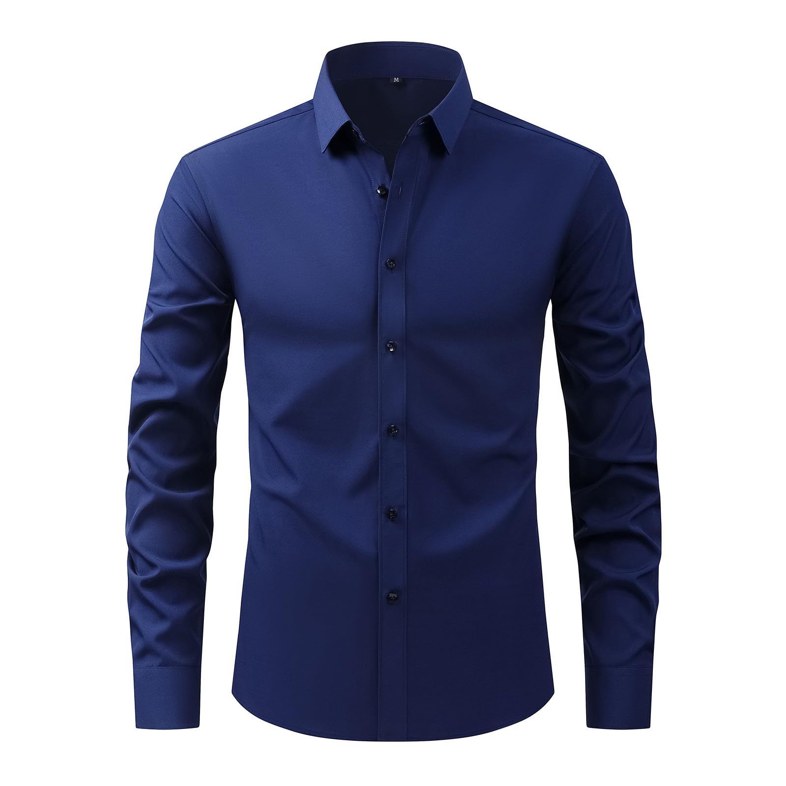 Mens Dress Shirts Slim Fit Gentleman Suit Long Sleeve Mens Wedding Guest Casual Clothing Business Shirt Wrinkle Free