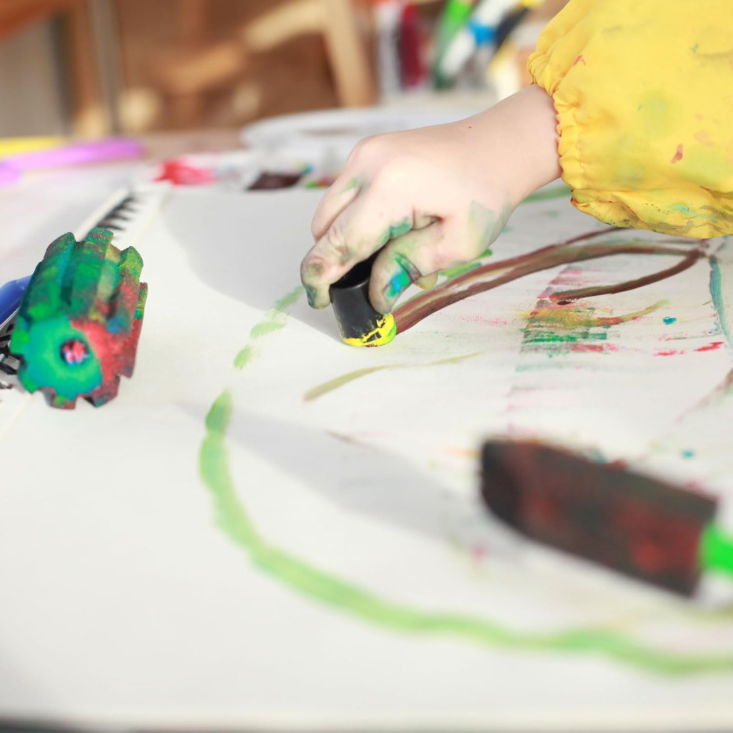 PATIKIL Finger Sponge Daubers, 40 Pack Finger Painting Sponge Set Craft Drawing Sponge Dauber for Art Ink Crafts Card Making Chalk