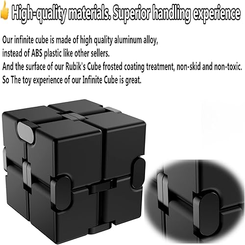 Miniatura 27 de Fidget Blocks Toys Infinity Cube Juguete para aliviar la ansiedad y el estrés para adultos, material de aleación de aluminio (rojo)