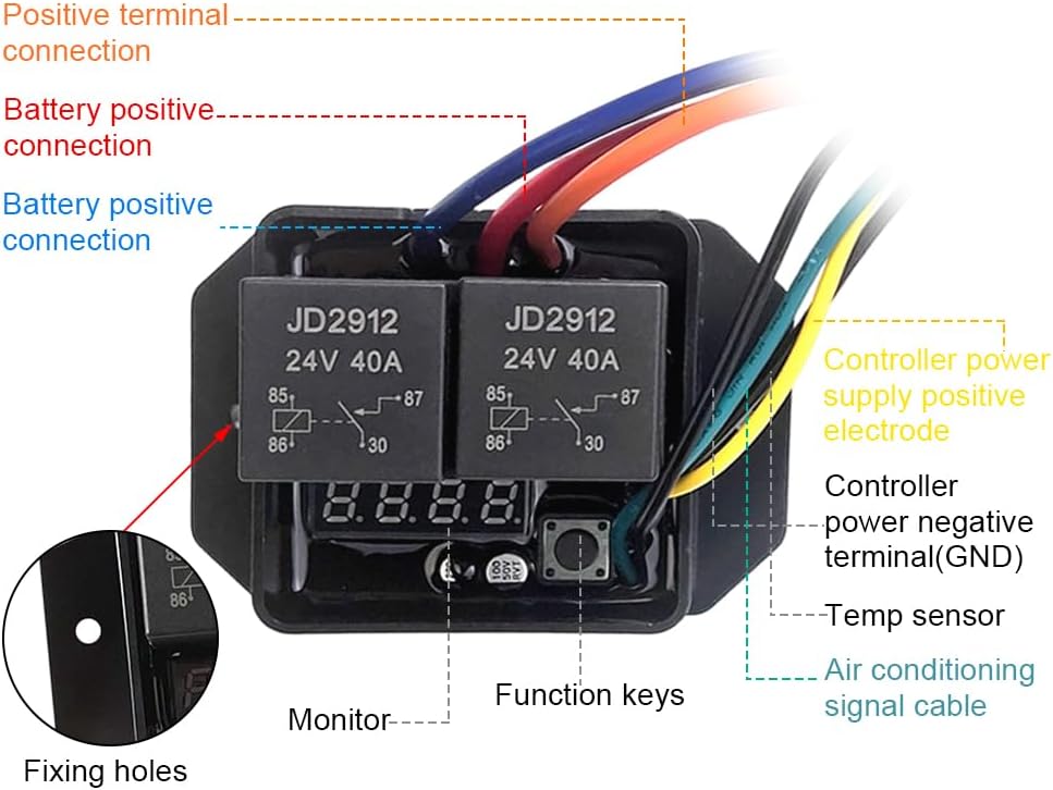 0444 Digital Radiator Fan Controller Kit - Adjustable 12V/24V Electric Cooling Fan Switch for Cars, Replaces #0444 Flex-a-lite Derale SPAL Hayden - Dual Fan Support with LED Temp Display