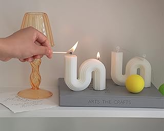 Scented Candle Geometric Aesthetic,Minimalist S Shape Soy Wax Decorative Aroma Candle for Table Photo Prop Birthday Gift,Prefect for Meditation Stress Relief Mood Boosting Bath Yoga