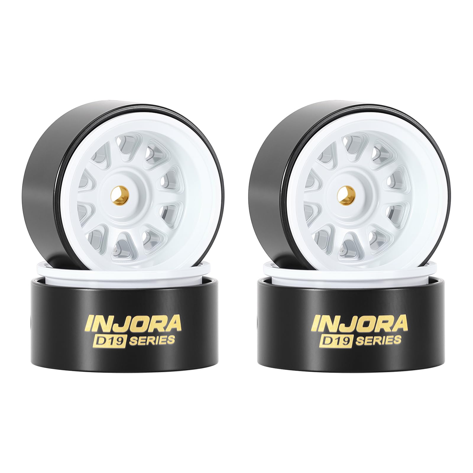 INJORA D19 0.7" Brass Beadlock Wheels for 1/30 Axial SCX30 (W7007)