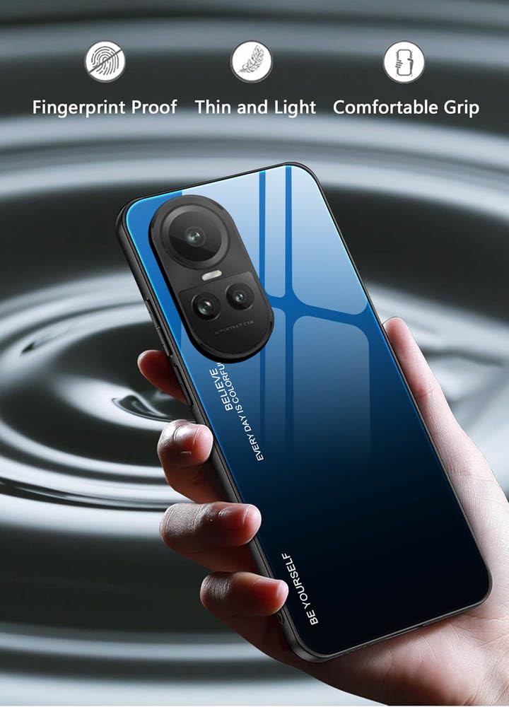 Cover Con Vetro Temperato Per OPPO Reno 10 5G E Pro – Colori Sfumati, Bordo In TPU, Ultra Sottile