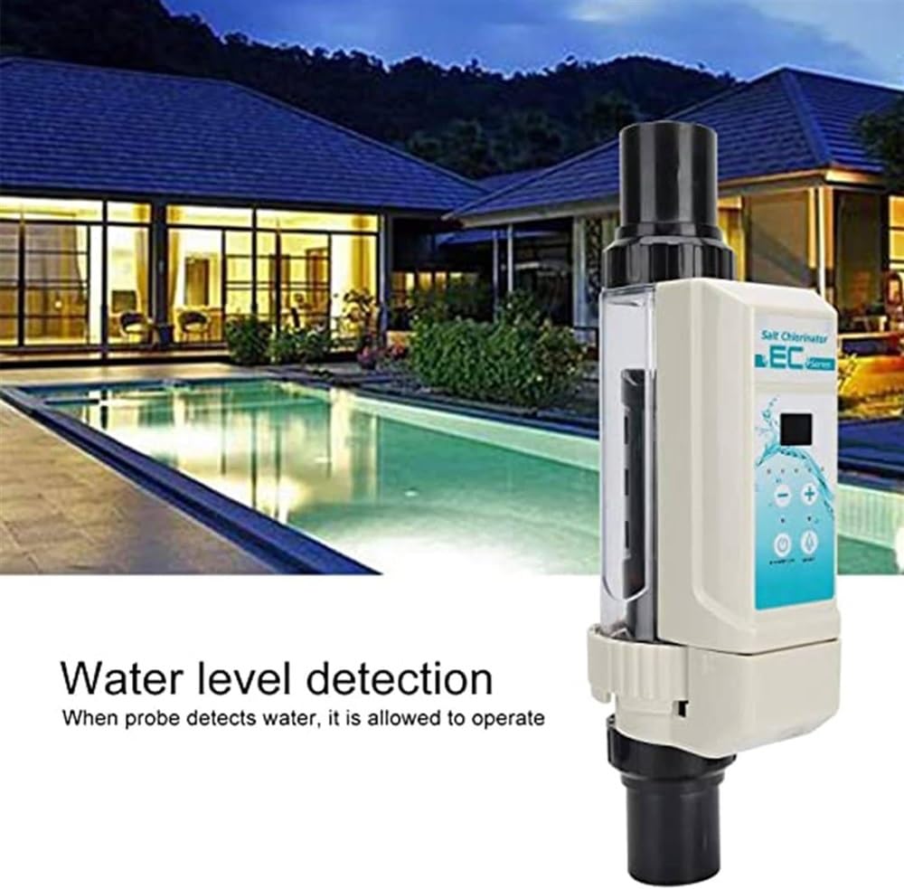 Clorador de agua salada, 8/12/16/20 g/H Limpieza automática Sistema generador de cloro for piscina de agua salada, Operación simple Piscina 10-40 ℃ Protección de temperatura del agua Clorador generado