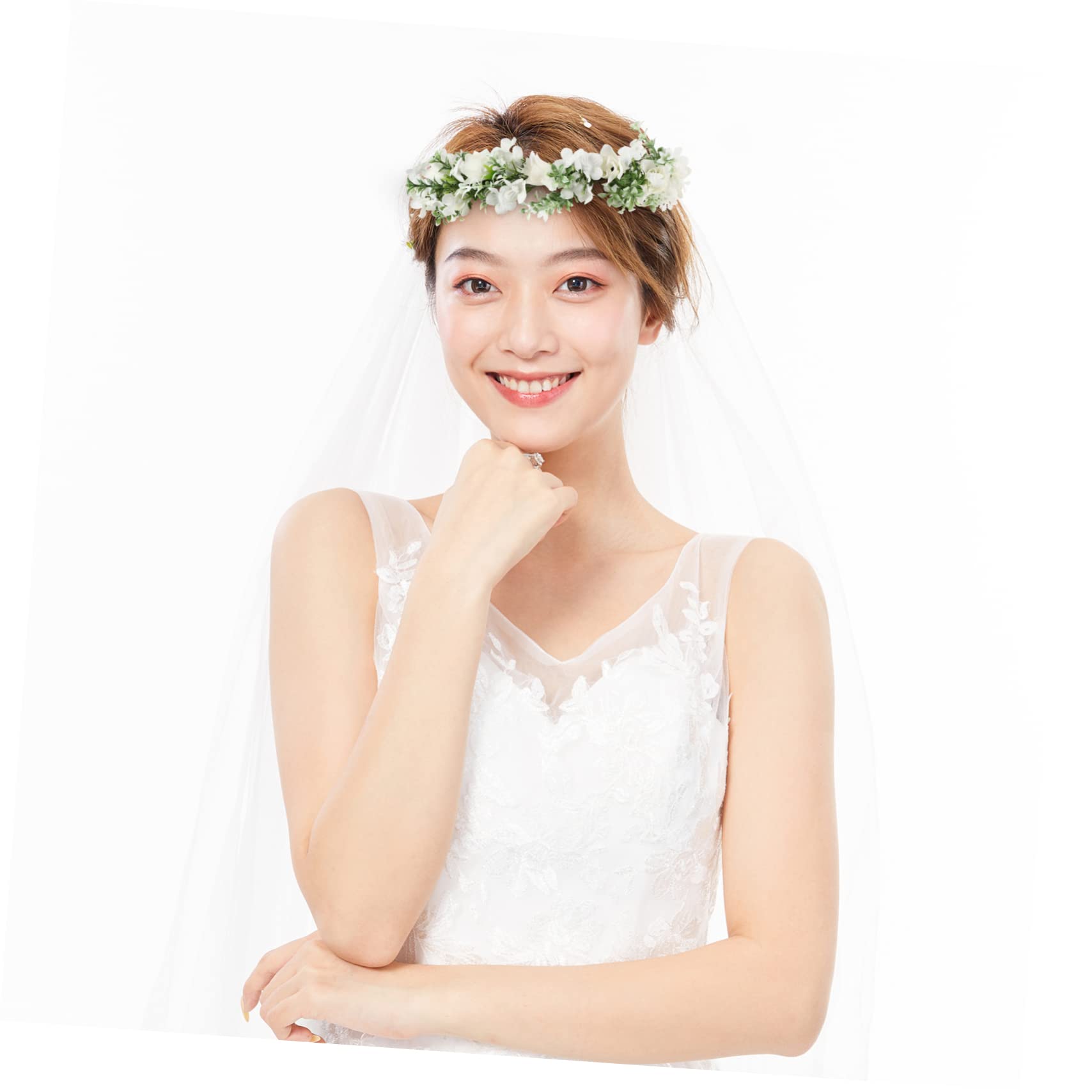 minkissy 5stücke Blumenkrone Mit Rosen Einstellbares Stirnband Für Eleganter Haarschmuck Für Braut Brautjungfern Und Blumenmädchen Für Hochzeiten Und Fotografie