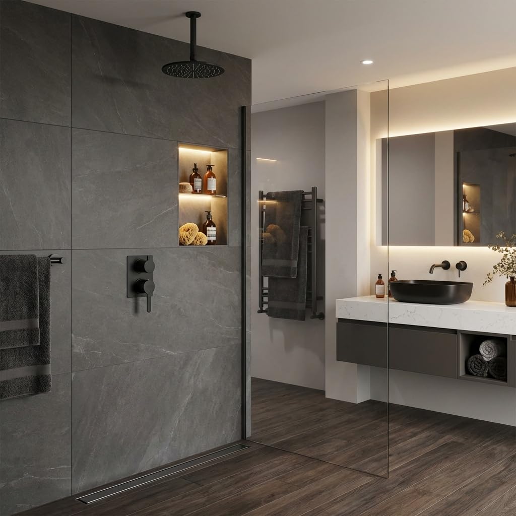 Unterputz Duscharmatur schwarz matt mit 2-Wege Umsteller - Sunset Yo | Jacuzzi