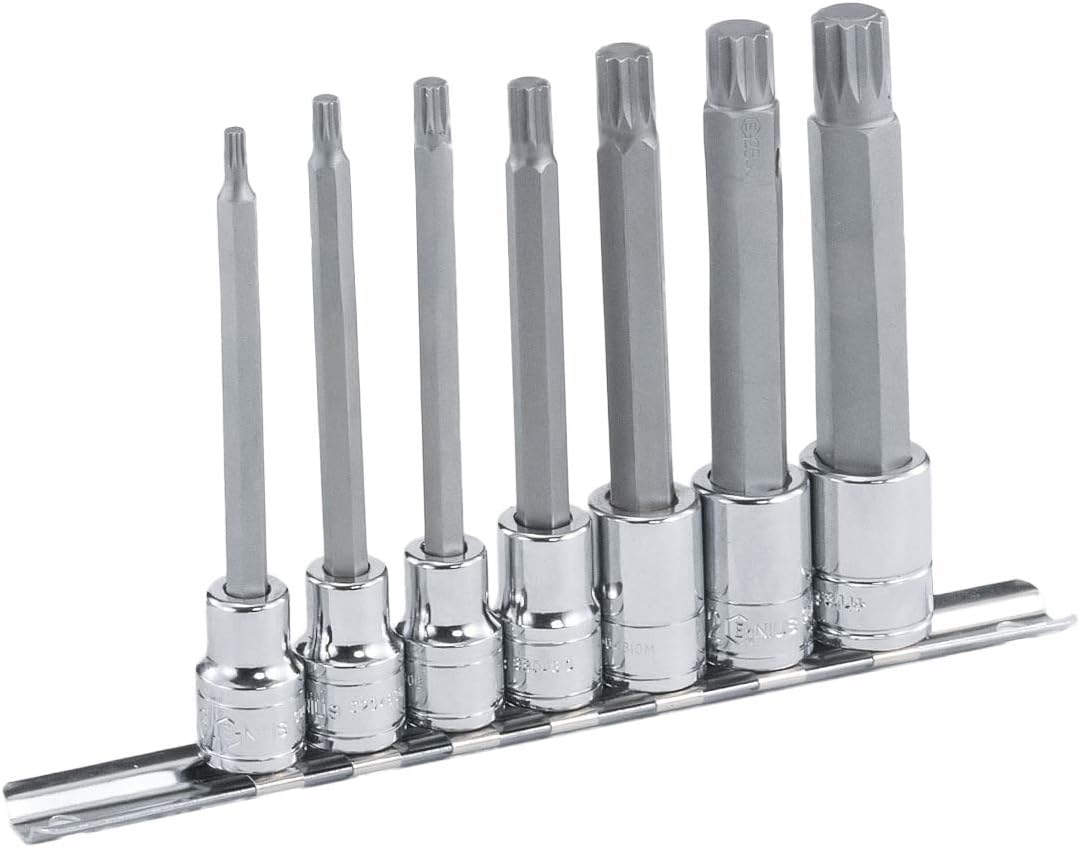 Genius Tools 7 Piece 3/8" Dr. Triple Square Bit Socket Set BS-307ML