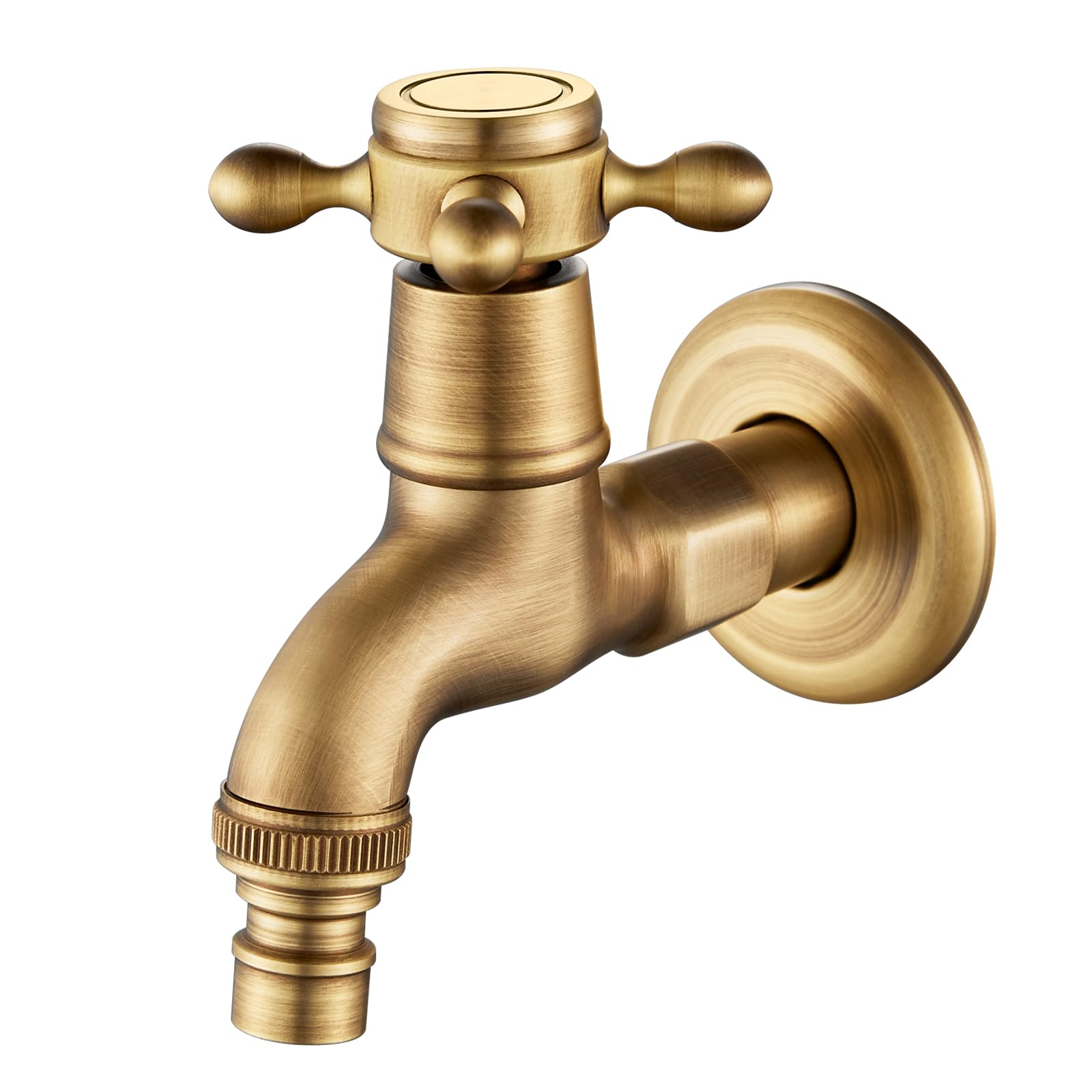 Rubinetto Giardino Ottone Antico per Lavatrice, Giardino, Esterno, Bagno e Cucina, Filettatura G1/2 (Solo Freddo)