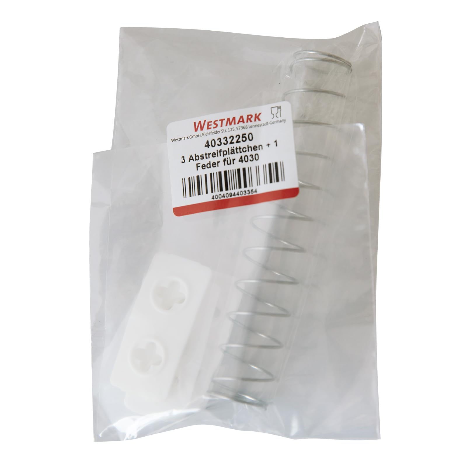 Westmark 40332250 Set plaque d'éjection et 1 ressort pour Dénoyauteur de cerises 4030 3 pièces, Plastique, Argent, 10 cm