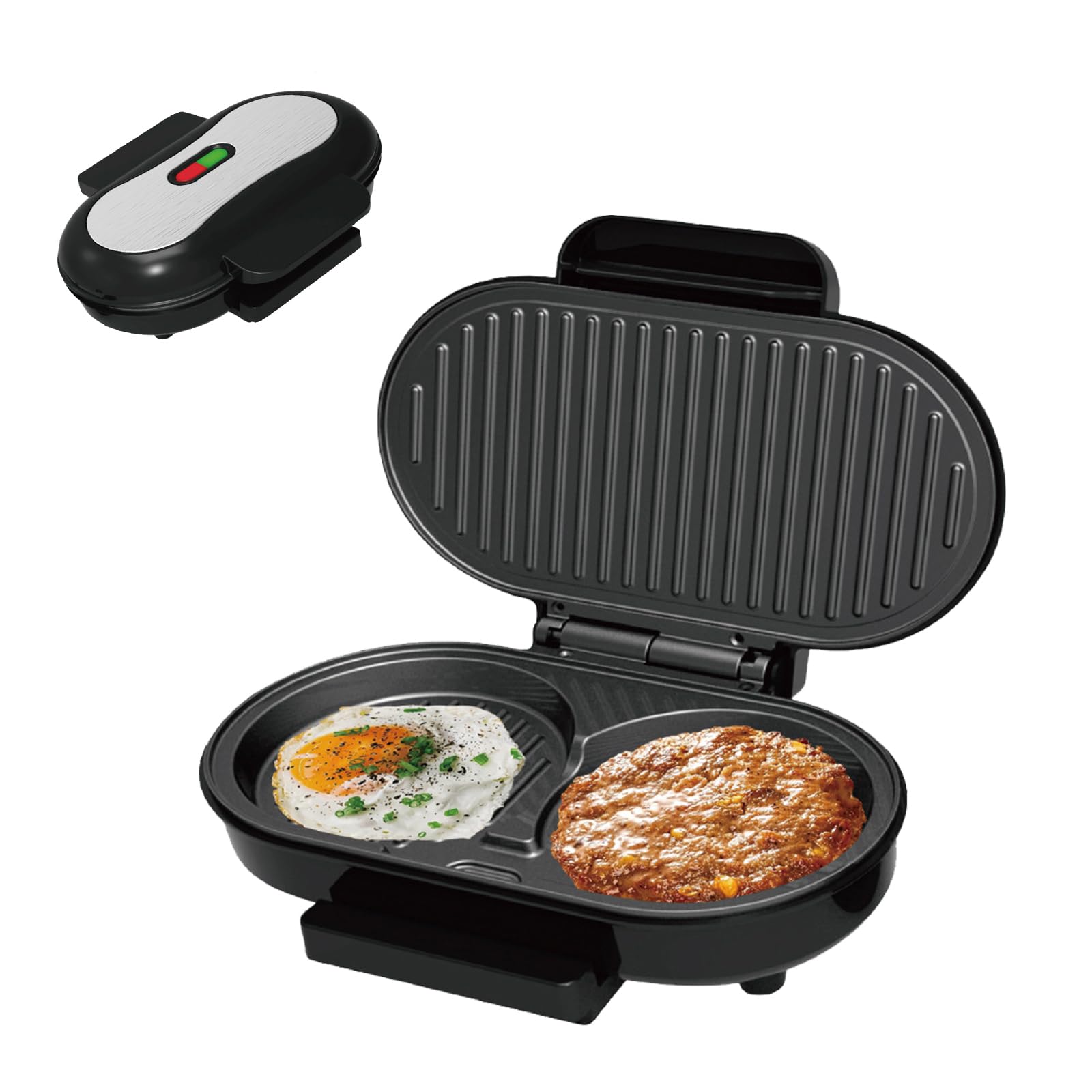 AYCDL 750 w Commercial Mini Steak Machine, Panini Sandwich Maker, Bread Breakfast Barbecue Machine with Non-stick coating, Automatic Temperature Control for Hamburge Sandwich Breakfast